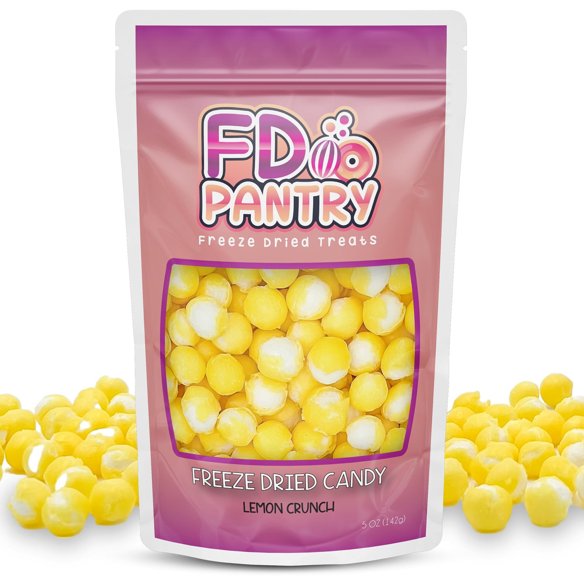 Freeze Dried Sour Lemon Crunchy Candy - 5 Oz Unique Candies Delight Crunchy Treat Snack Gift Sour Heads Citrus