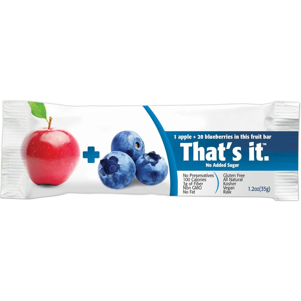 That's It Fruit Bars, Apple And Blueberry, Pack Of 24 (2 Cases)