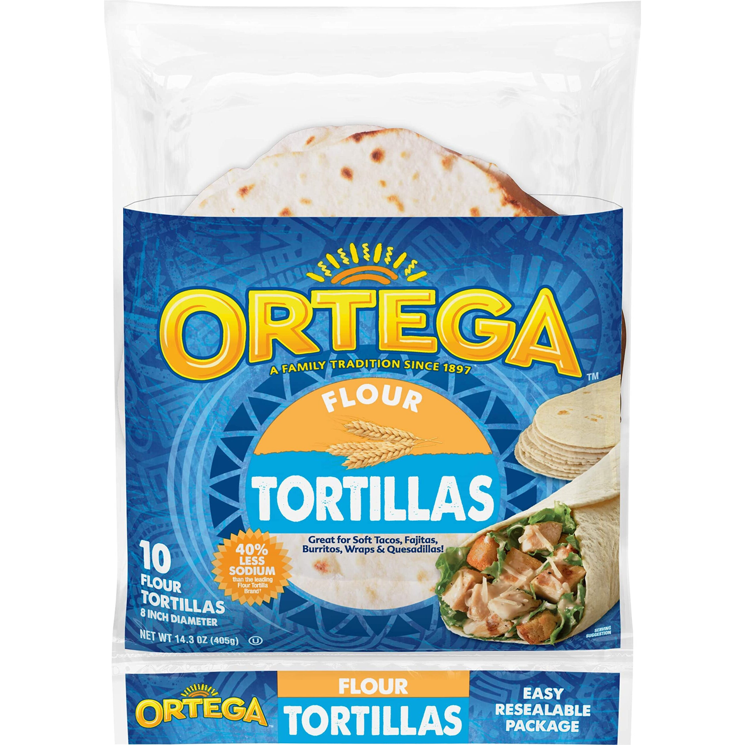 Ortega Tortillas, Flour, 8 Inch, 10 Count (Pack Of 12)
