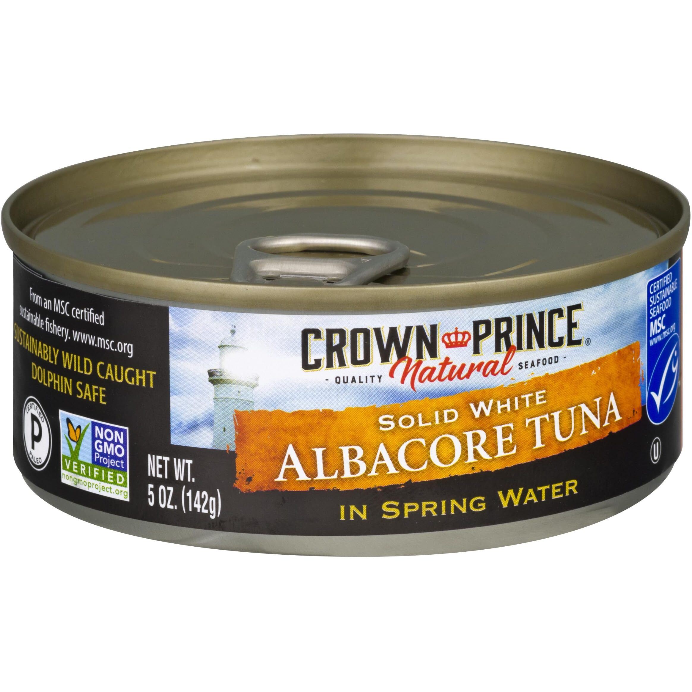 Crown Prince Natural Solid White Albacore Tuna In Spring Water, 5 Ounce Cans (Pack Of 12)