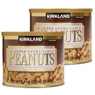Kirkland Signature Super Extra-Large Peanuts Roasted & Salted 2.5 Lbs (Pack Of 2)