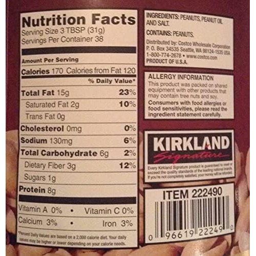 Kirkland Signature Super Extra-Large Peanuts Roasted & Salted 2.5 Lbs (Pack Of 2)