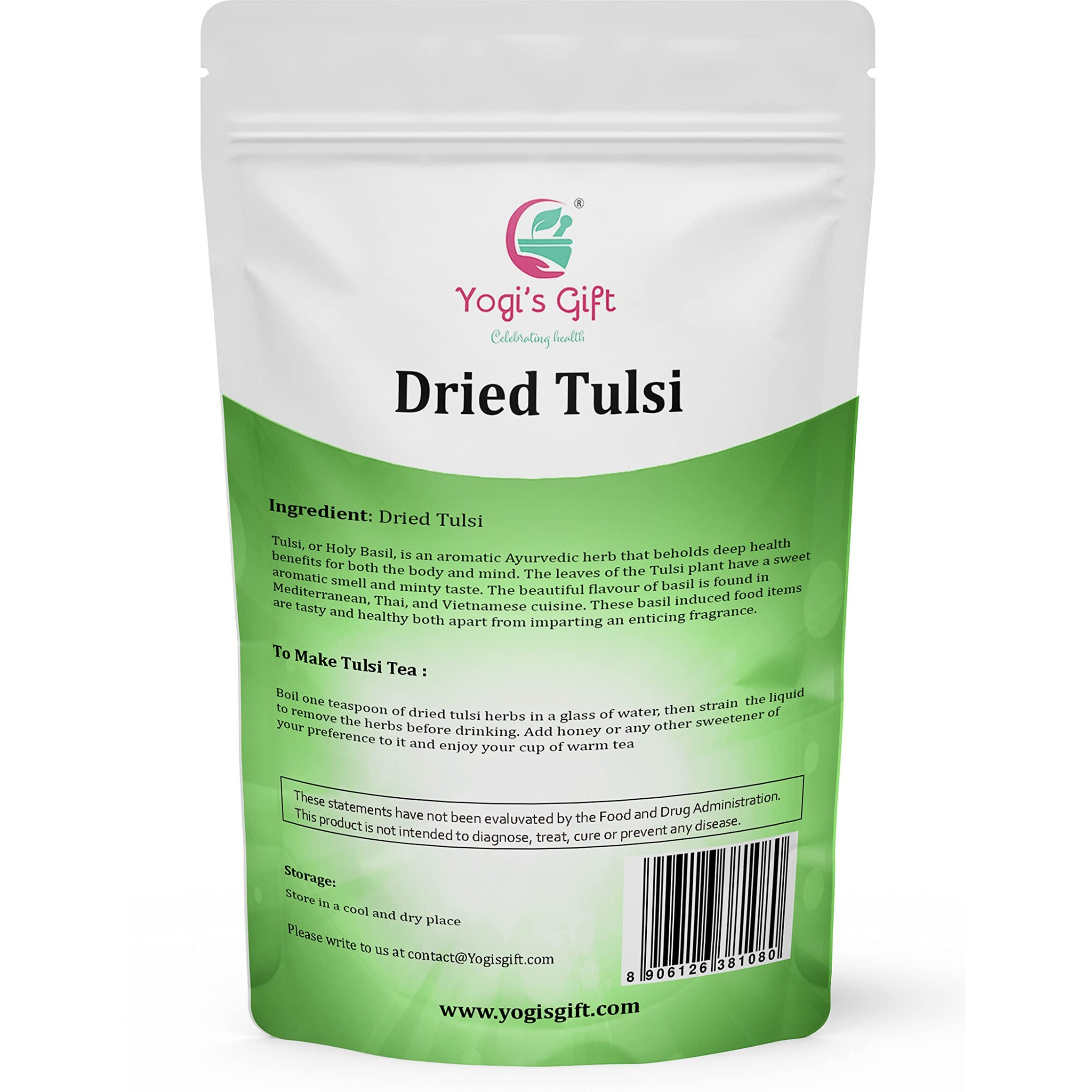 Dried Tulsi | Holy Basil Leaf Tea 1 Lb | Relaxing And Calming Tea | 100% Natural | By Yogi's Gift