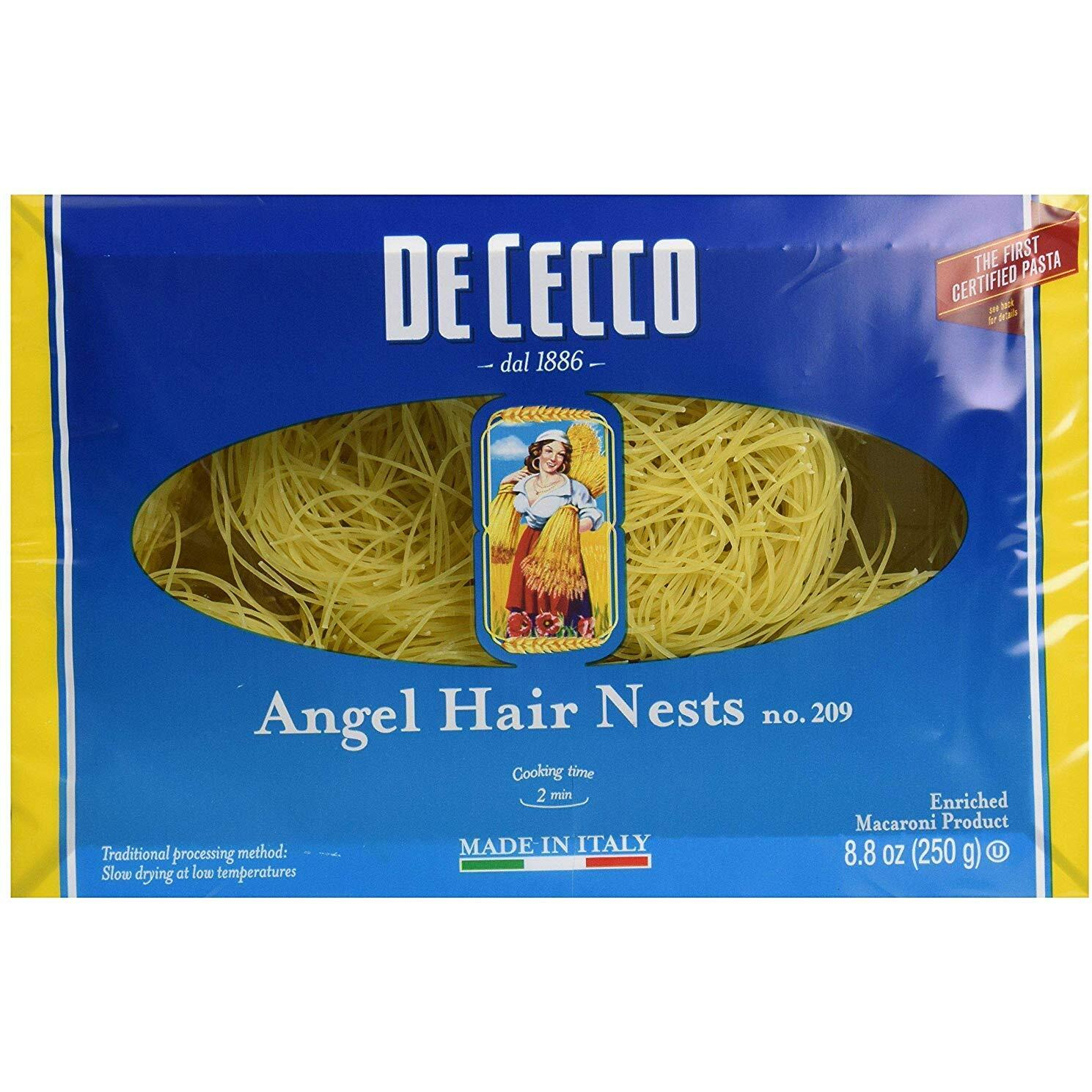 De Cecco Pasta Angel Hair Nests Pasta, 8.8 Oz