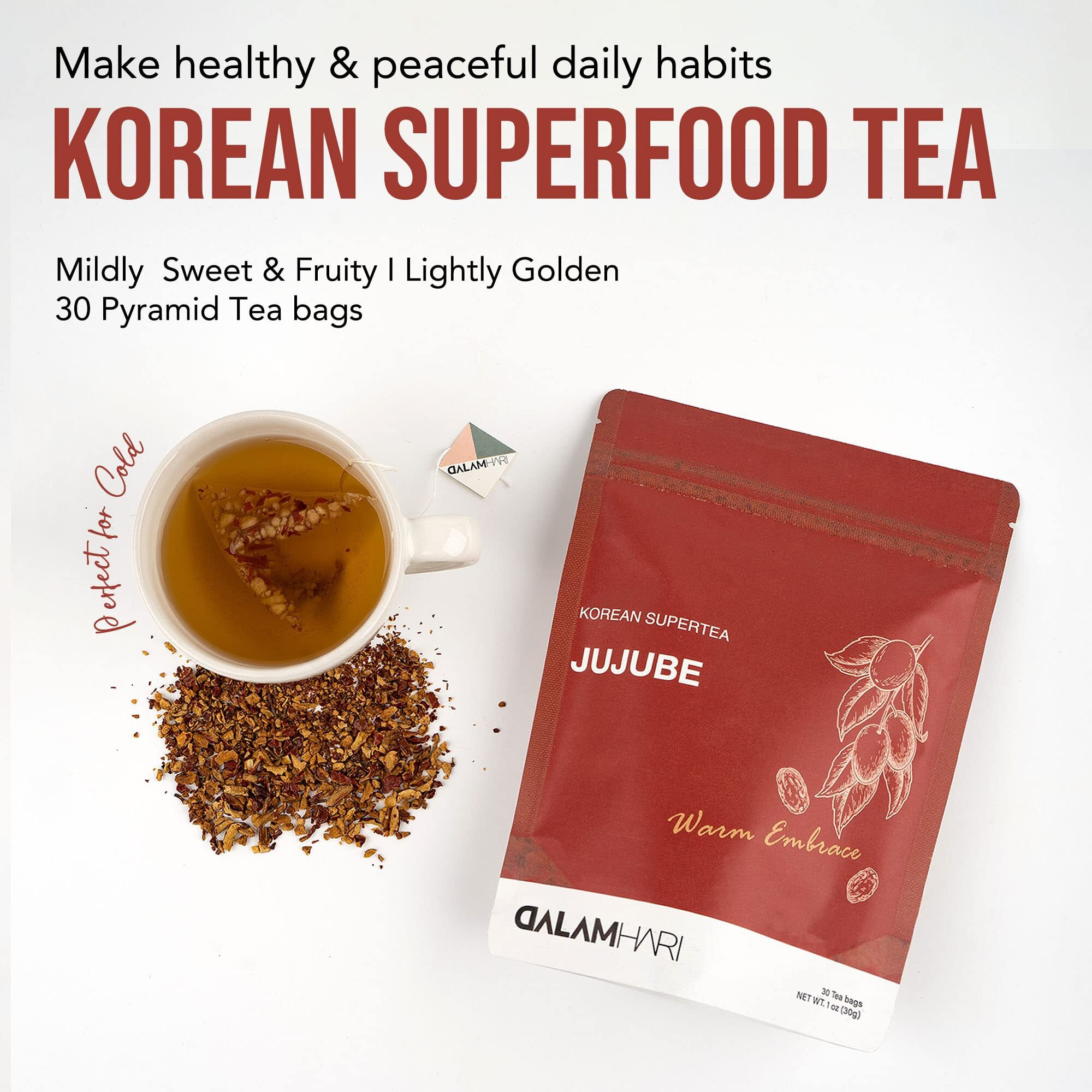 Dalamhari Jujube Tea 30T | Sleepytime Tea Smooth Move Tea Bags Medjool Dates Pitted Dates Date Sugar Free Te Divina Chupa Panza Tea Pinalim Tea Throat Coat Tea Decaf Tea Bags