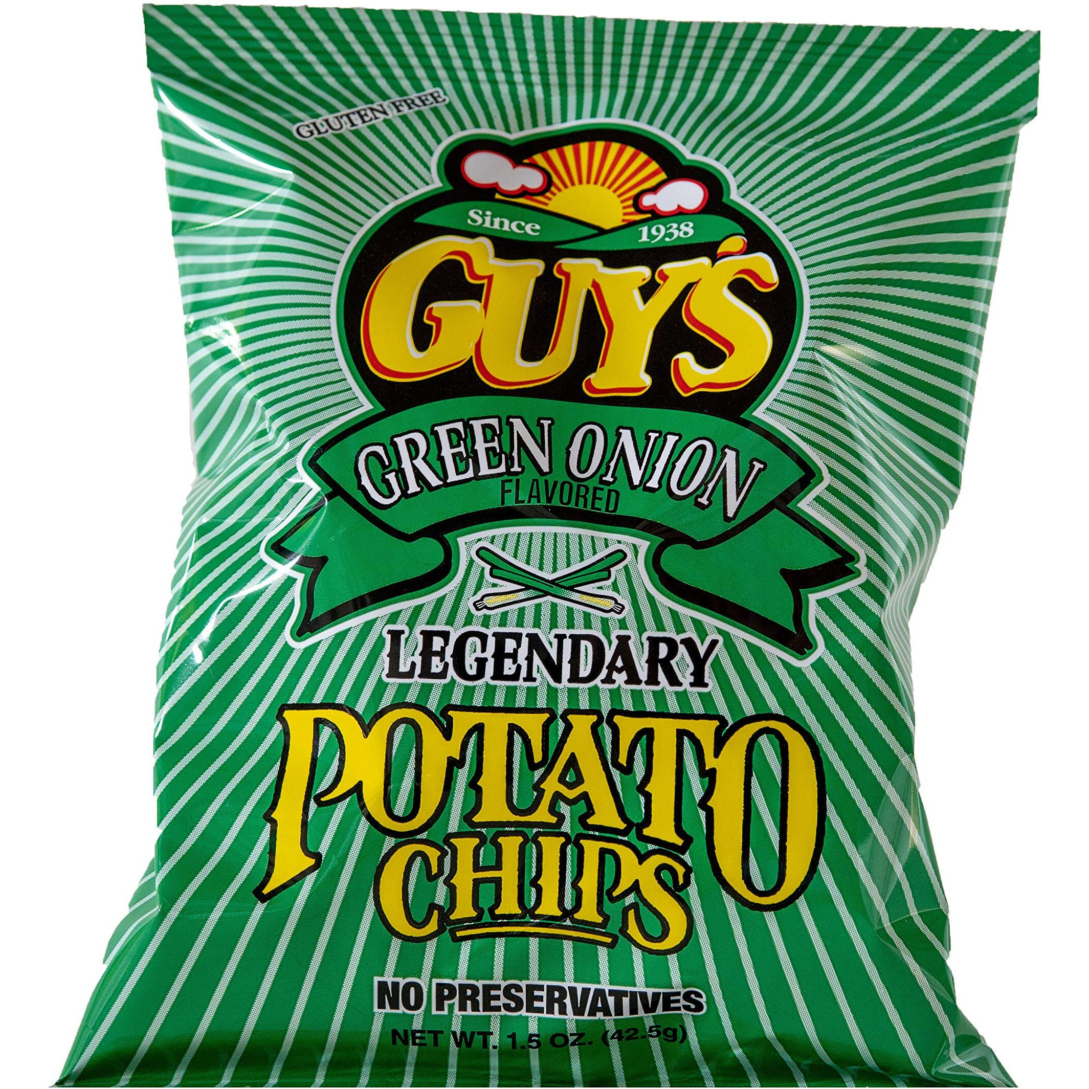Guys Green Onion Potato Chips - Healthy & Salty Snacks W/Legendary Taste - Natural Potato Snack Chips -Tasty Snack Pack Chips - Potato Chips Snack Packs (1.5 Oz Bag, Pack Of 24)