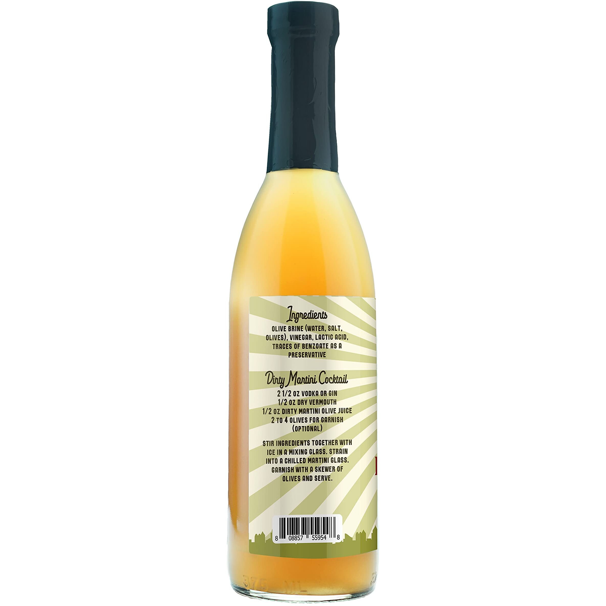 Barrel Roll Bar Essentials Cocktail Mixers - Dirty Martini Mix - Olive Brine - Handcrafted In The Usa - Small Batch Drink Mix - Olive Juice - 25.4 Ounce Martini Juice Bottle - Vodka Gin Vermouth Mixer