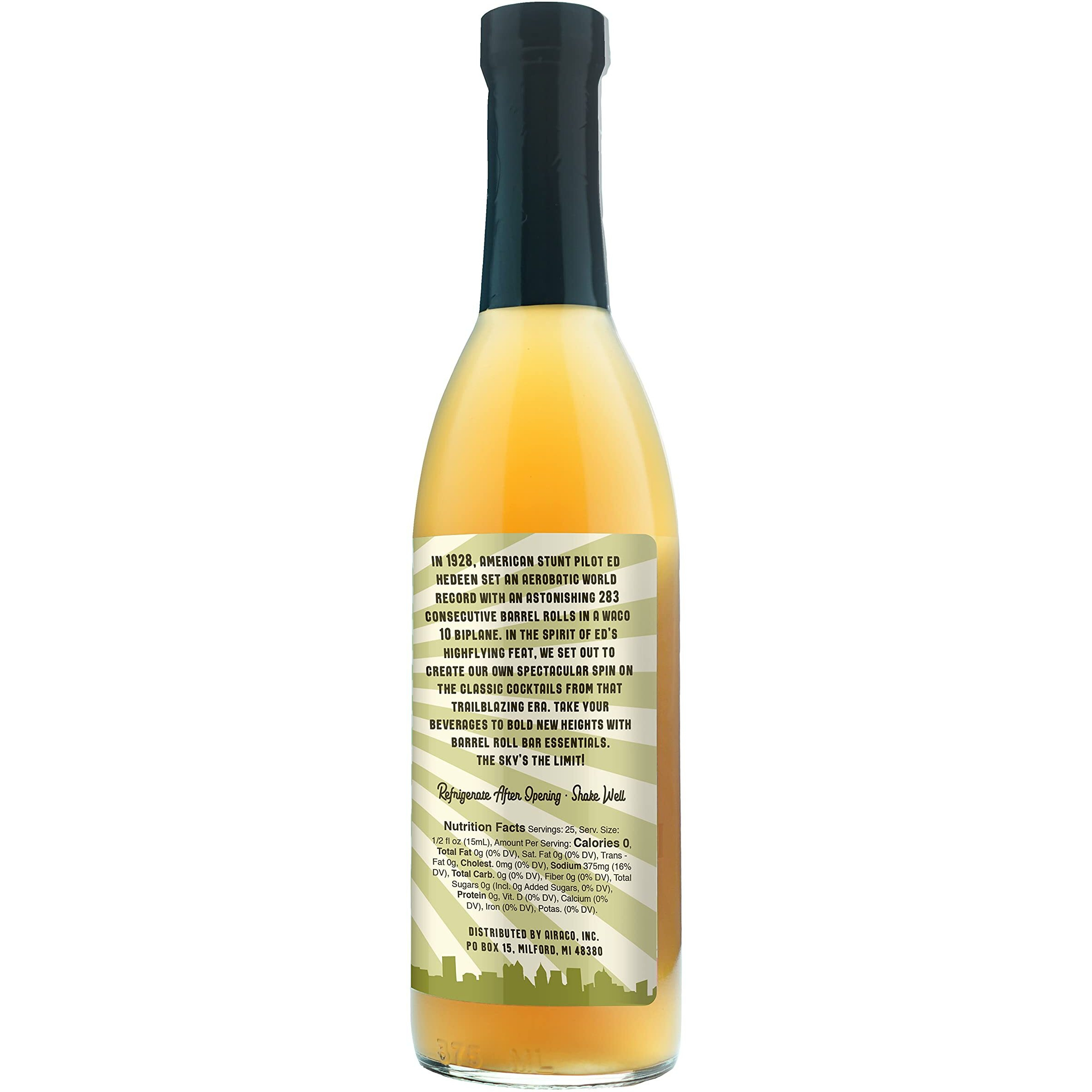 Barrel Roll Bar Essentials Cocktail Mixers - Dirty Martini Mix - Olive Brine - Handcrafted In The Usa - Small Batch Drink Mix - Olive Juice - 25.4 Ounce Martini Juice Bottle - Vodka Gin Vermouth Mixer