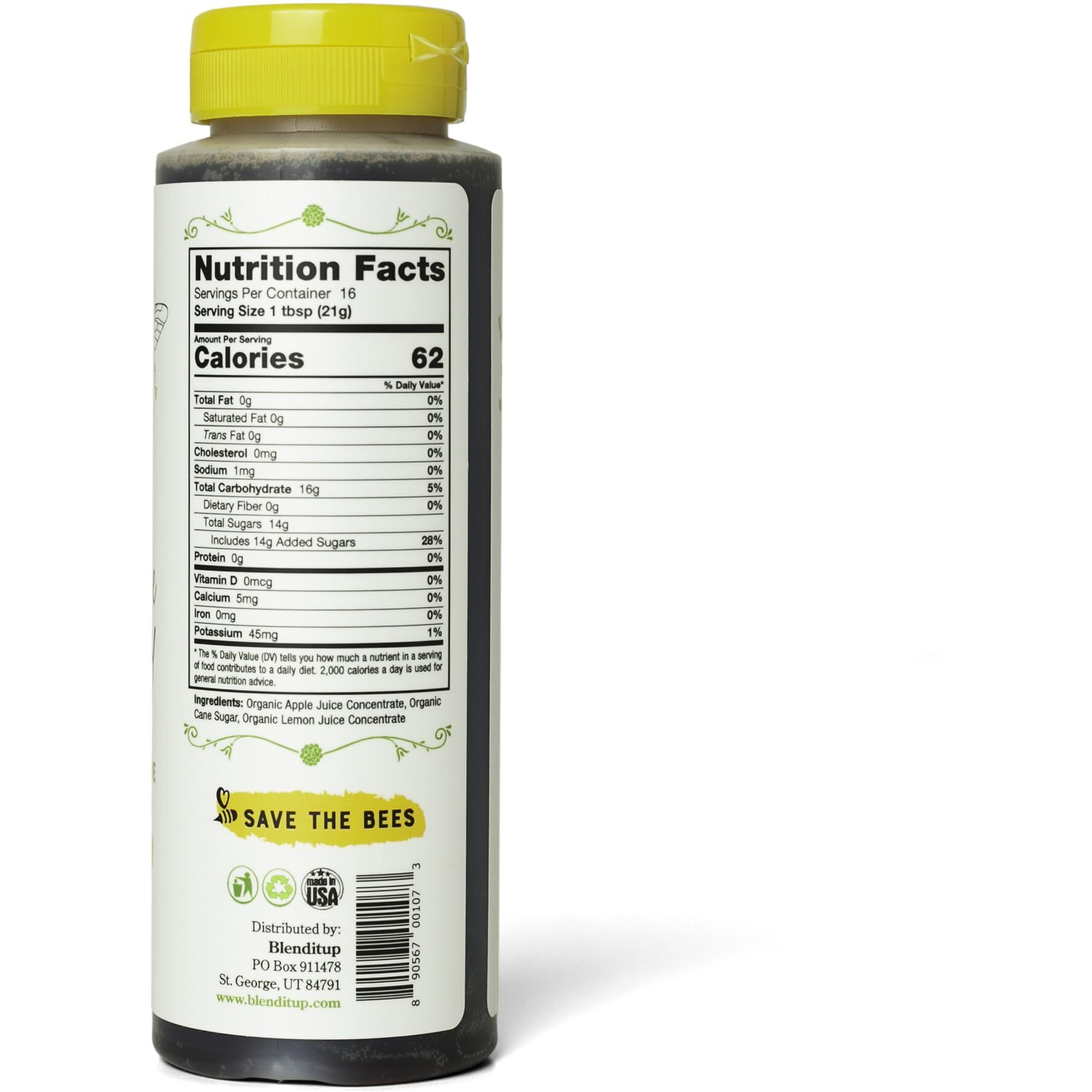 Blenditup Organic Bee Free Honey Alternative | Plant Based & Organic | Made From Apples | Ideal For Sweetening Foods Of Your Choice (12 Oz)