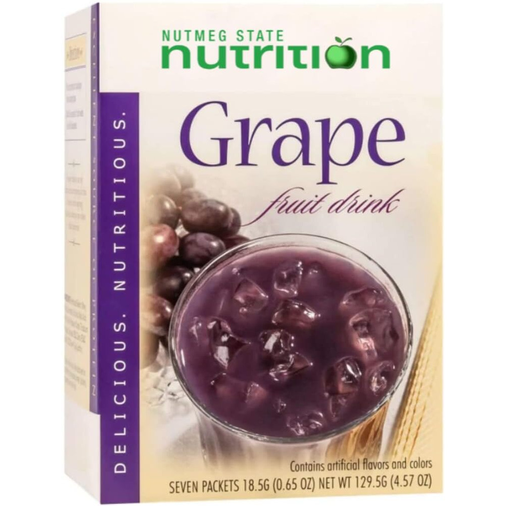 Nutmeg State Nutrition - High Protein Diet Fruit Drink - 15G Protein - Low Calorie - Low Carb - Low Sugar - Fat Free, 7 Servings Per Box (Grape)
