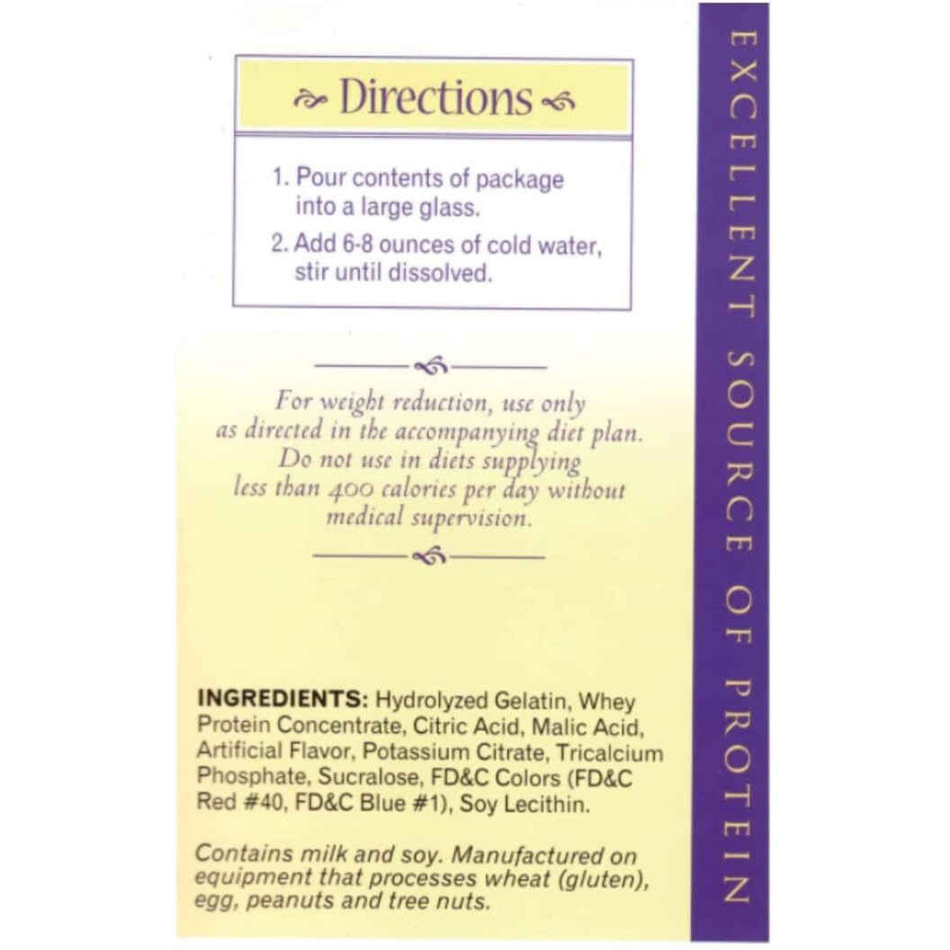 Nutmeg State Nutrition - High Protein Diet Fruit Drink - 15G Protein - Low Calorie - Low Carb - Low Sugar - Fat Free, 7 Servings Per Box (Grape)