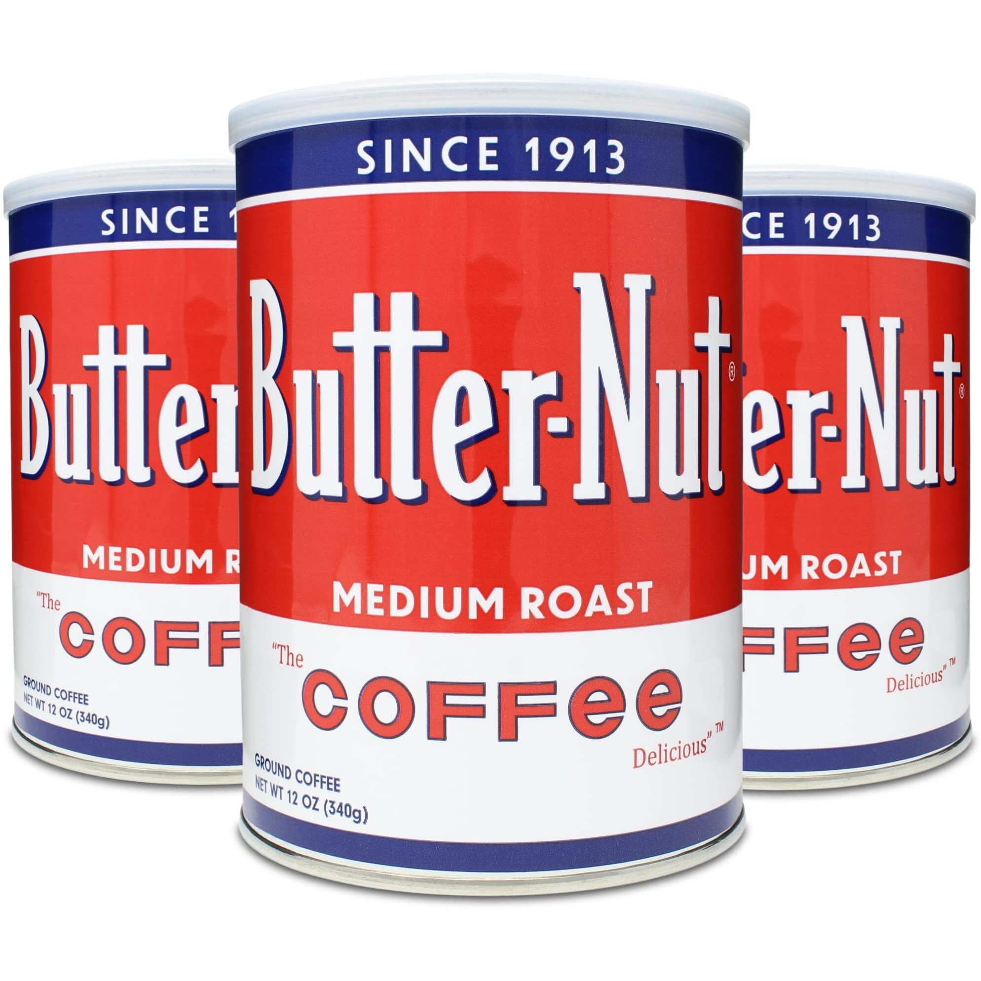 Butter-Nut Original Blend Ground Coffee, Medium Roast, 12 Ounce Steel Can (Pack Of 3)