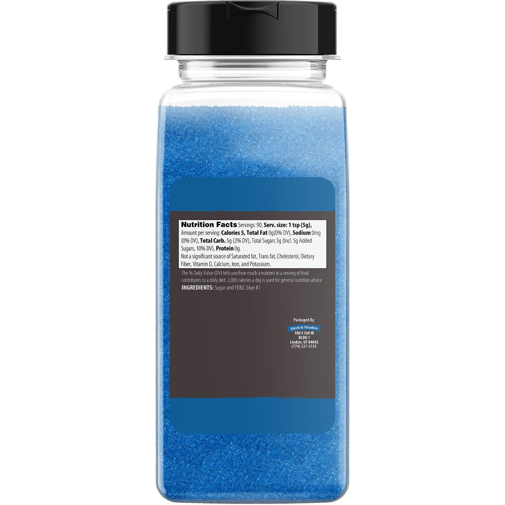 Birch & Meadow Blue Sanding Sugar, 1 Lb, Colorful Sugar Crystals For Festive Holiday Baking