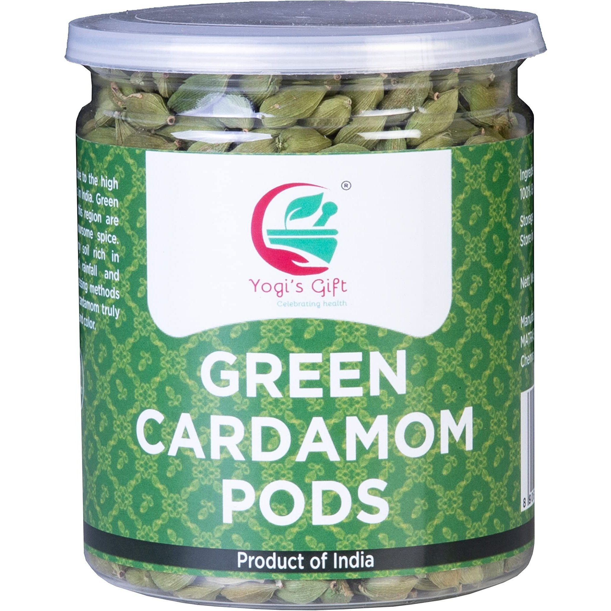 Green Cardamom Pods Whole | Cardamon 6 Oz | Flavourful Indian Spice | Fresh And Natural | Great For Coffee, Tea, Desserts And Baking | By Yogi's Gift