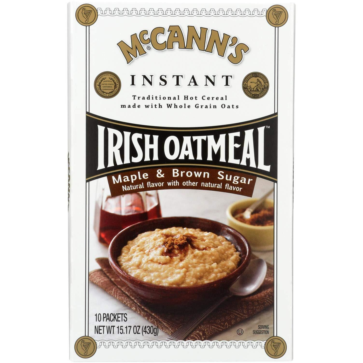 Mccann's Instant Irish Oatmeal, Maple And Brown Sugar Flavor, 10 Count (Pack Of 12)