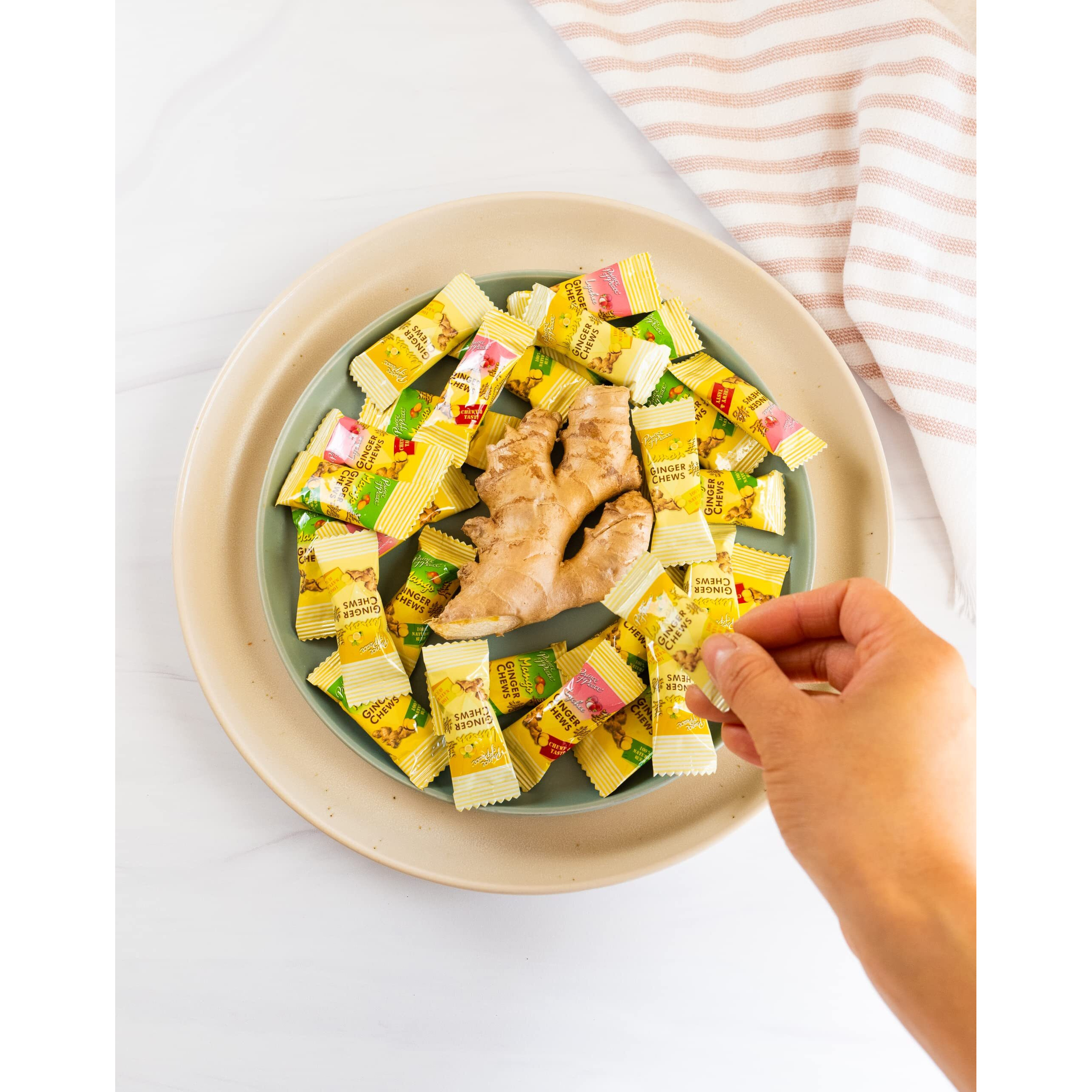 Prince Of Peace Ginger Chews With Mango, 1 Lb. - Candied Ginger - Mango Candy - Mango Ginger Chews - Natural Candy - 2 Pack