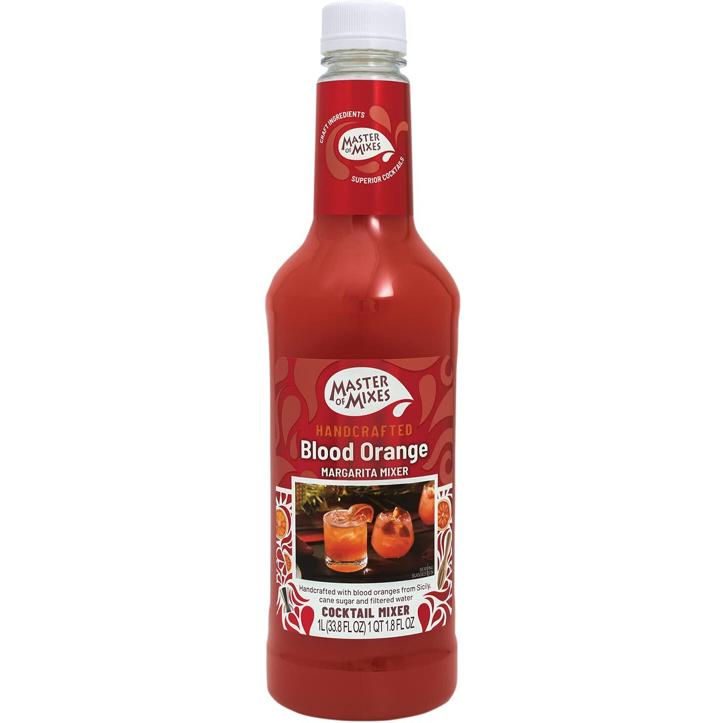 Master Of Mixes Blood Orange Margarita Drink Mix, Ready To Use, 1 Liter Bottle (33.8 Fl Oz), Individually Boxed