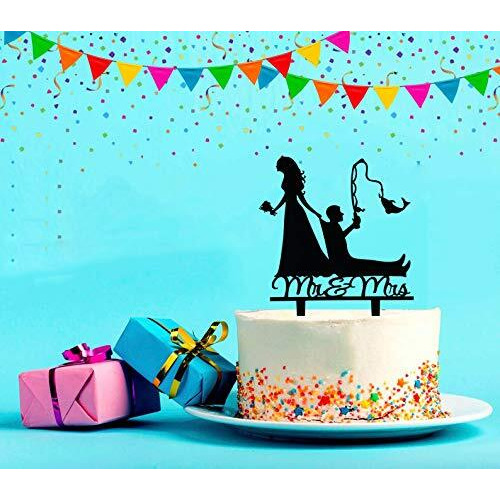 Tztwodcaz Fishing Wedding Cake Topper, Funny Mr&Mrs Cake Topper, Gift For A Wedding/Bridal Shower/Anniversary Party (Fishing)