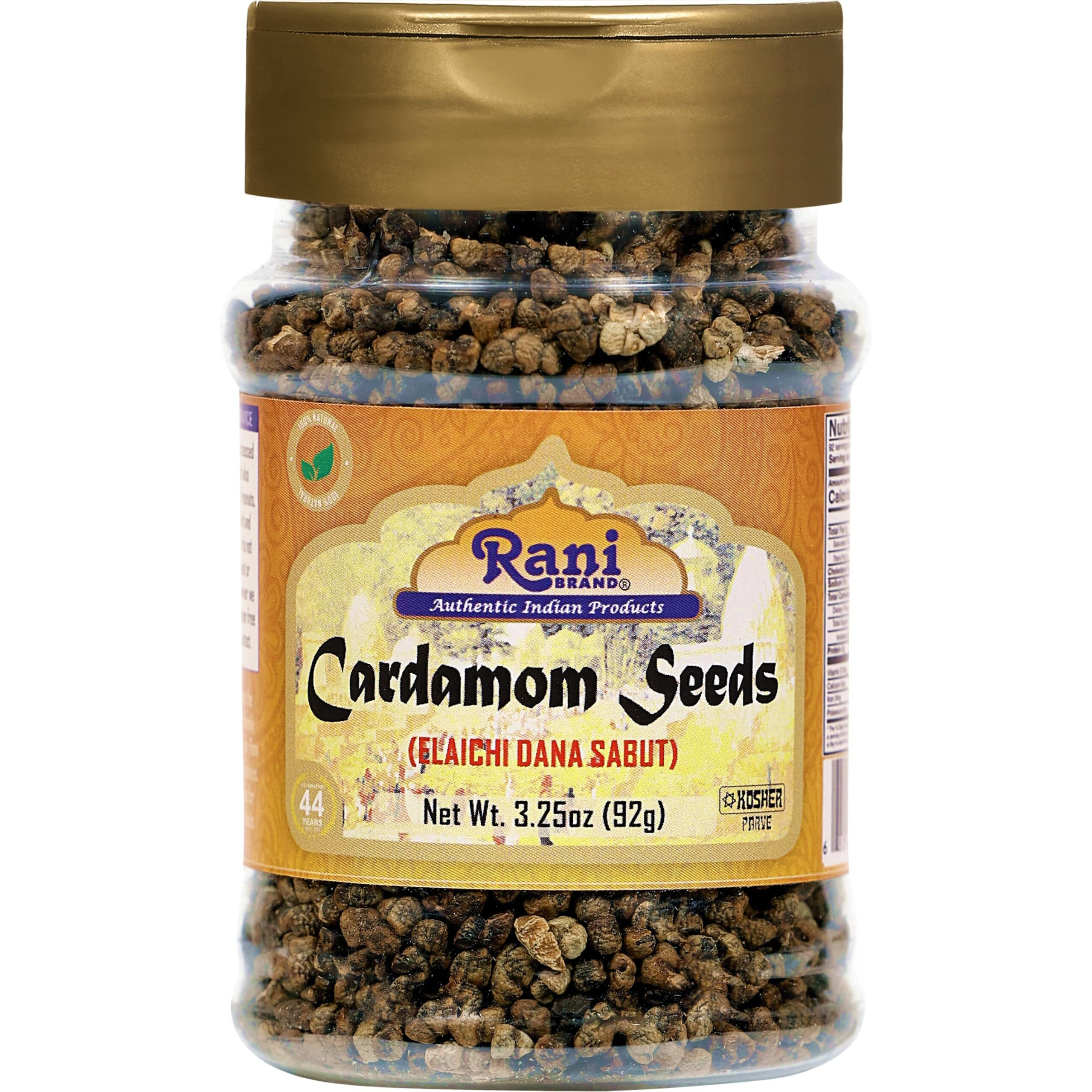 Rani Cardamom (Elachi) Decorticated Seeds Indian Spice 3.25Oz (92G) Pet Jar~ All Natural | Vegan | Gluten Friendly | Non-Gmo | Indian Origin