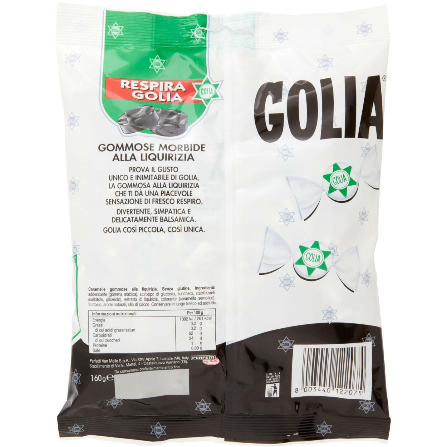 Italian Licorice Candy - Italian Black Licorice Gummies - Italian Candy Individually Wrapped (5.64 Oz | 160 G) Golia Candy