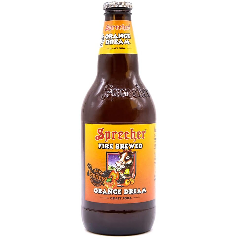 Sprecher Orange Dream, Great Tasting, Hand Crafted, Fire-Brewed, Gourmet, Craft Soda, 16Oz Glass Bottles- 12 Pack