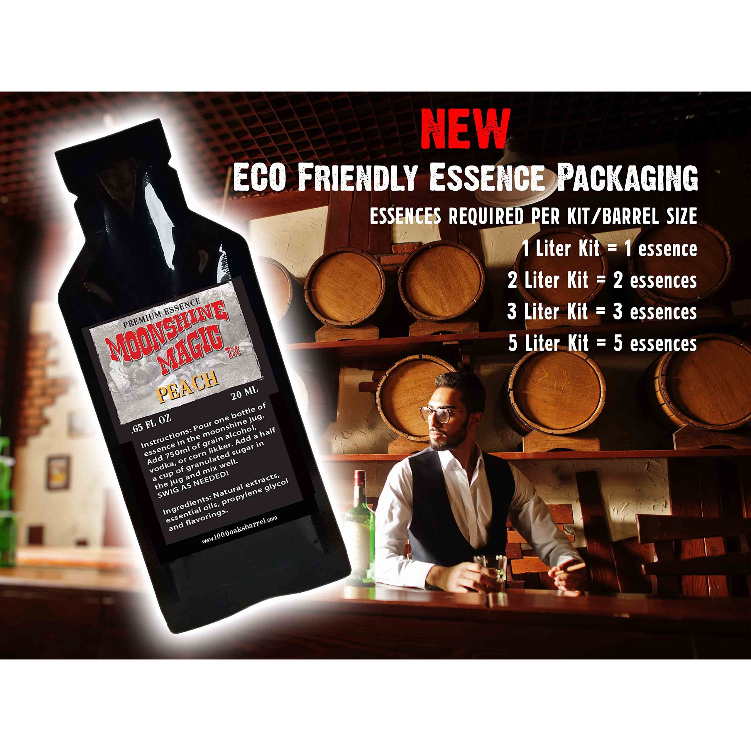Peach Moonshine Essence | Moonshine Magic Refills | Thousand Oaks Barrel Co. | Gourmet Flavor For Barrel Aged Cocktails Mixers And Cooking | 20Ml 5-Pack