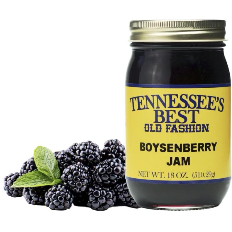 Tennessee's Best Old Fashioned Boysenberry Jam | Handcrafted With Simple Ingredients | Small Batch Made | 18 Oz Reseable Glass Jar (Boysenberry Jam)