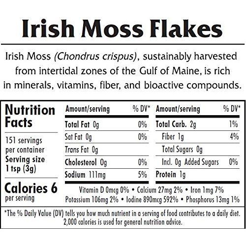 Irish Moss Flakes (Chondrus Crispus) - Organic Seaweed - 1 Lb