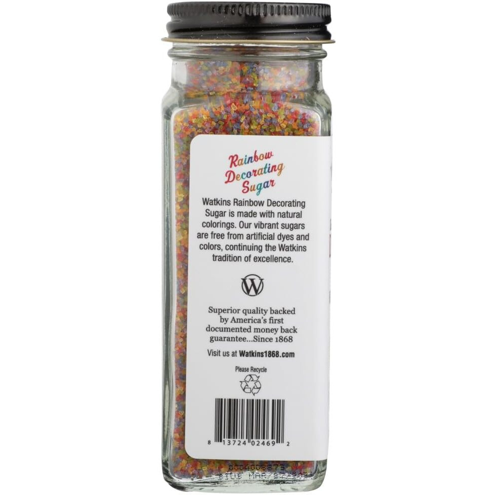 Watkins Rainbow Decorating Sugar, Non-Gmo, 4.6 Ounce, Pack Of 3