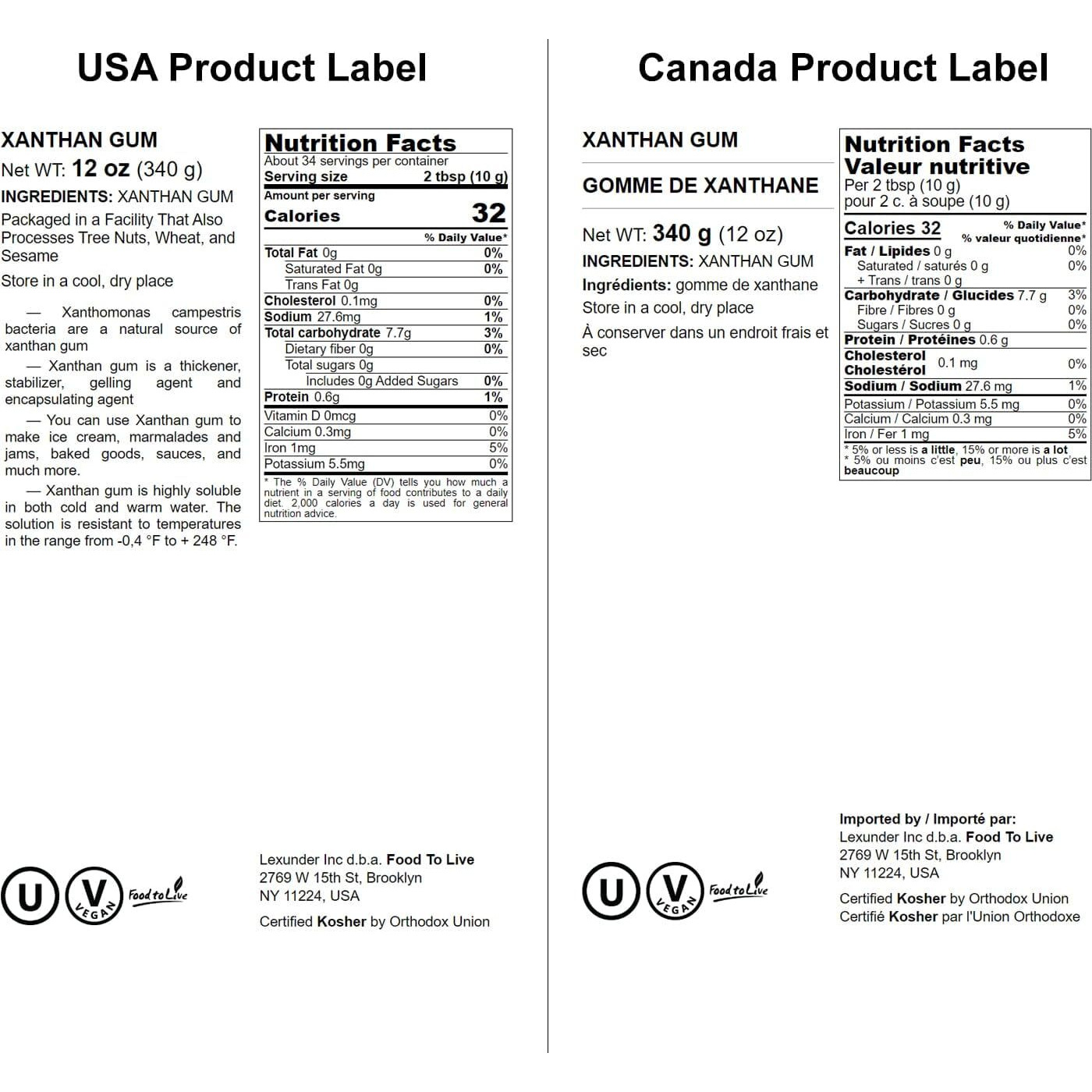 Food To Live Xanthan Gum, 12 Ounces - Kosher, Vegan, Keto Friendly, Pure Powder, Bulk, Great For Baking