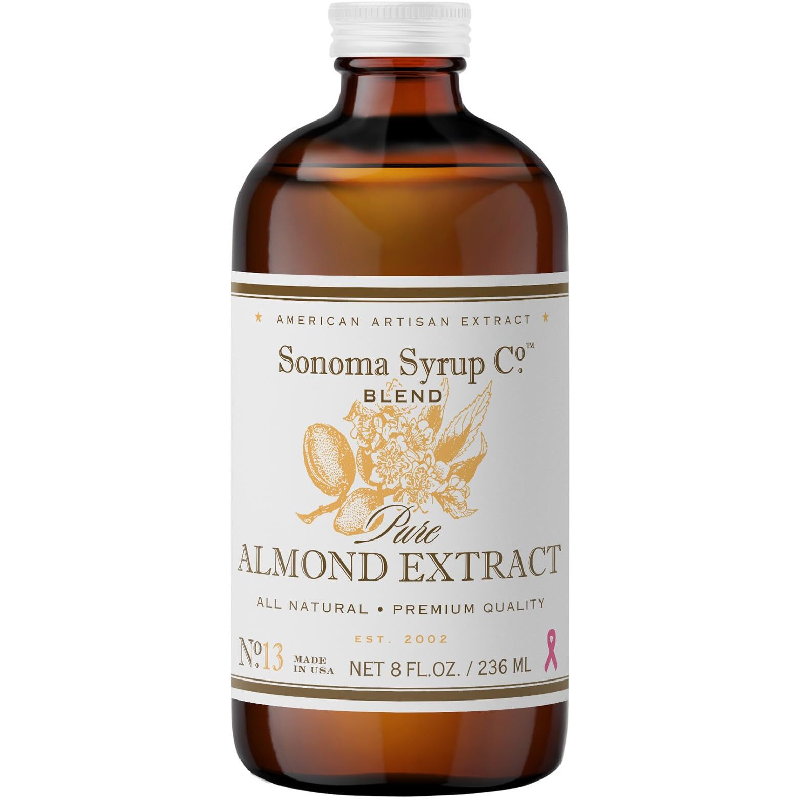 Sonoma Syrup Co Pure Almond Extract, 8 Fl Oz For Baking