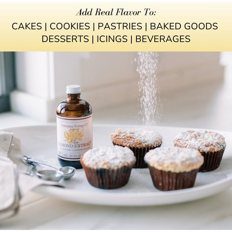 Sonoma Syrup Co Pure Almond Extract, 8 Fl Oz For Baking