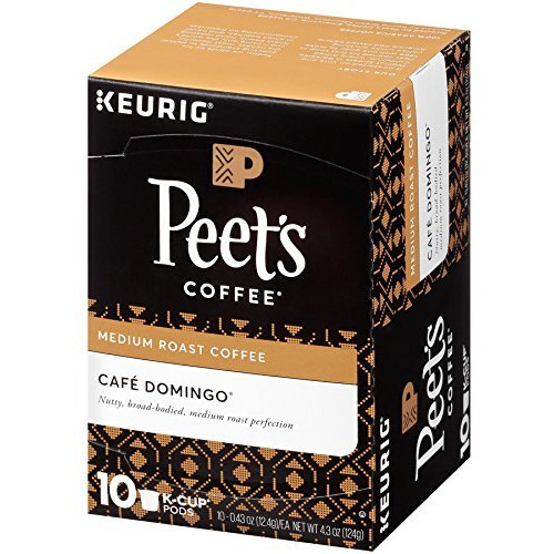 Peets Coffee Caf   Domingo K-Cup Coffee Pods For Keurig Brewers, Medium Roast, 10 Pods
