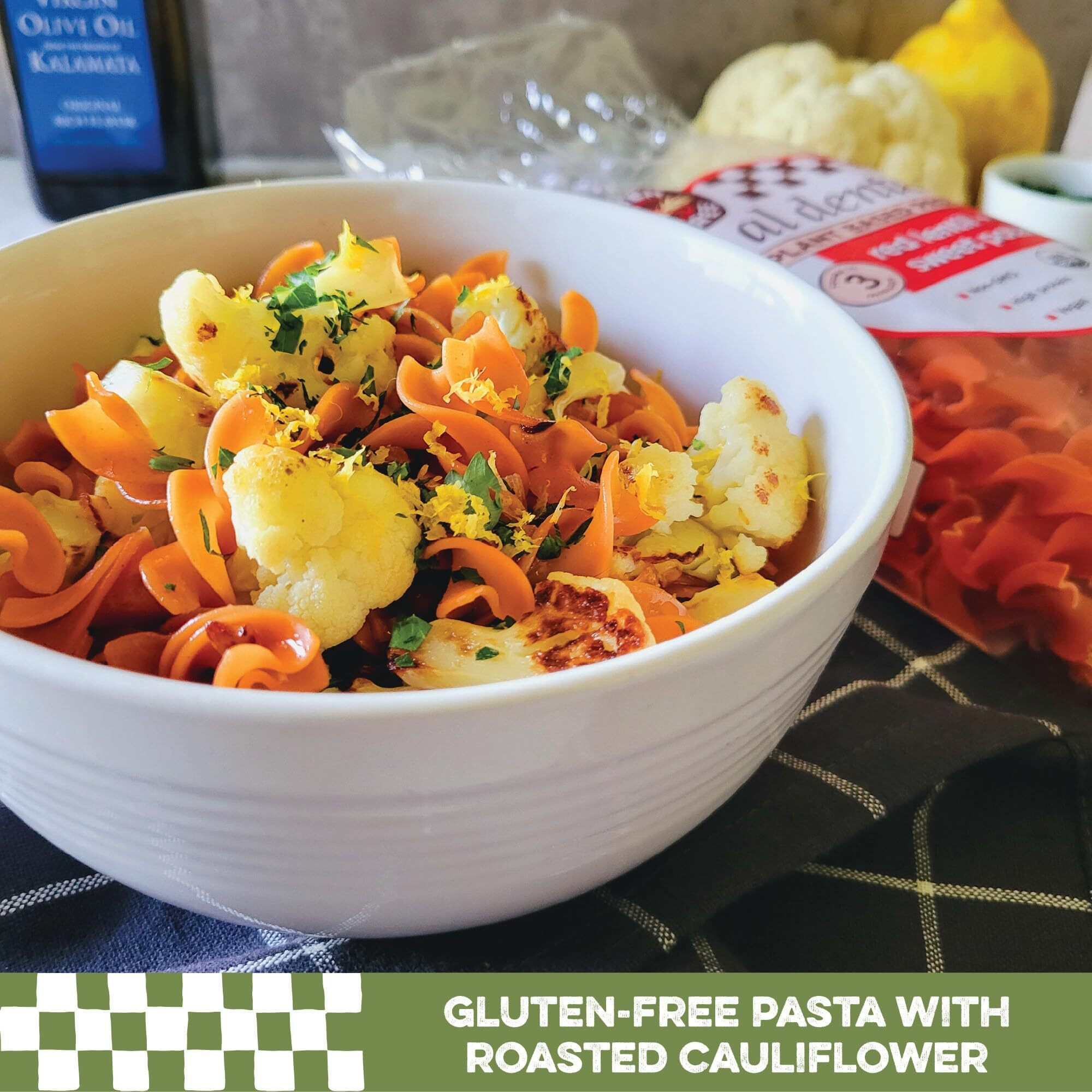 Al Dente Plant Based Pasta Red Lentil + Sweet Potato, 8 Ounce (Pack Of 6)