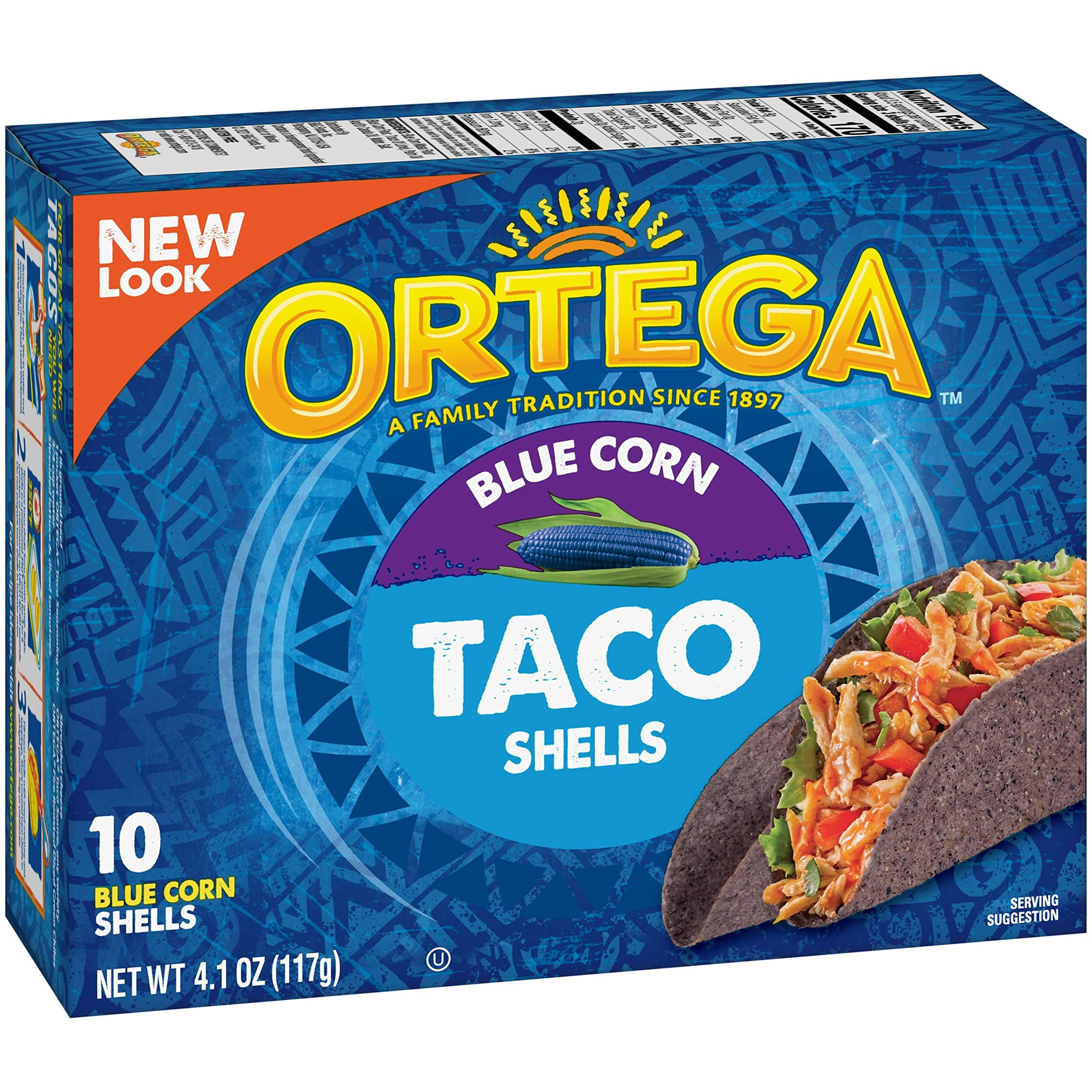 Ortega Taco Shells, Blue Corn, 4.1 Ounce, 10 Shells (Pack Of 6)