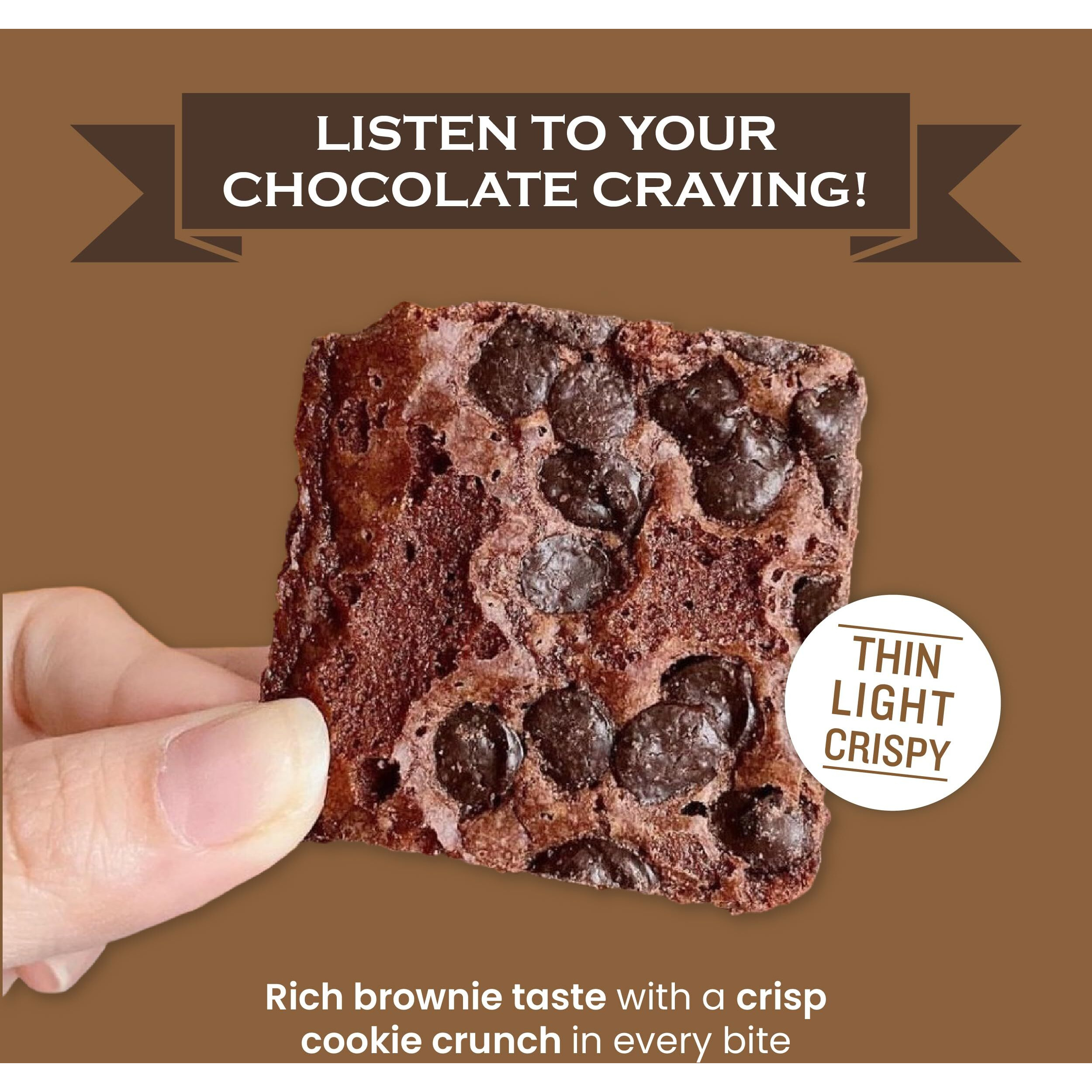 Sheila G's Brownie Brittle - Original Chocolate Chip Thin And Crispy Sweet Snacks (Pack Of 6, 5 Oz), Rich Gourmet Brownie Bites Dessert