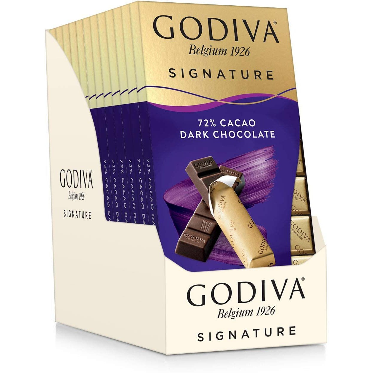 Godiva Chocolatier Chocolate Signature Mini Bars,72% Cacao Dark, 3.1 Ounce (Pack Of 12)