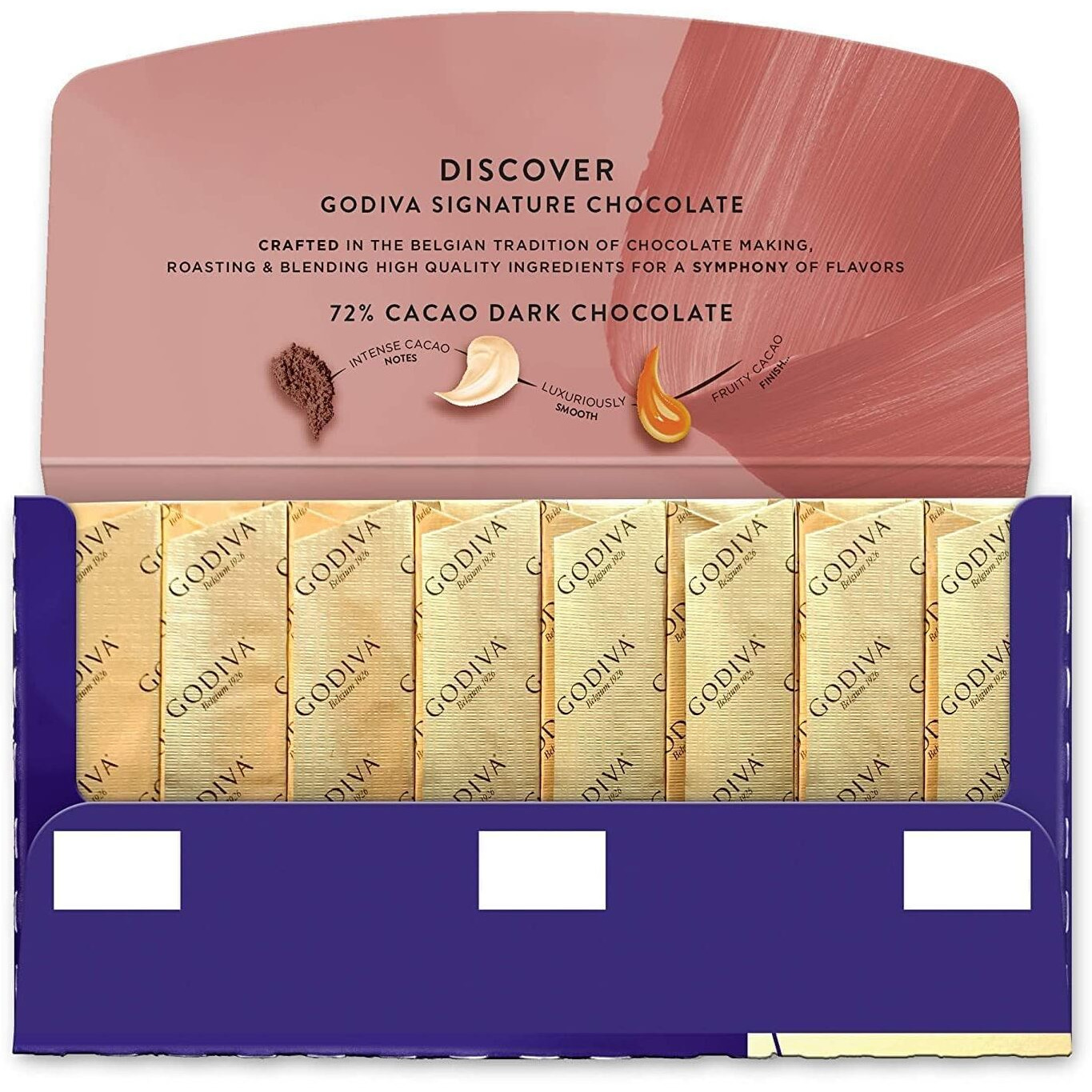 Godiva Chocolatier Chocolate Signature Mini Bars,72% Cacao Dark, 3.1 Ounce (Pack Of 12)
