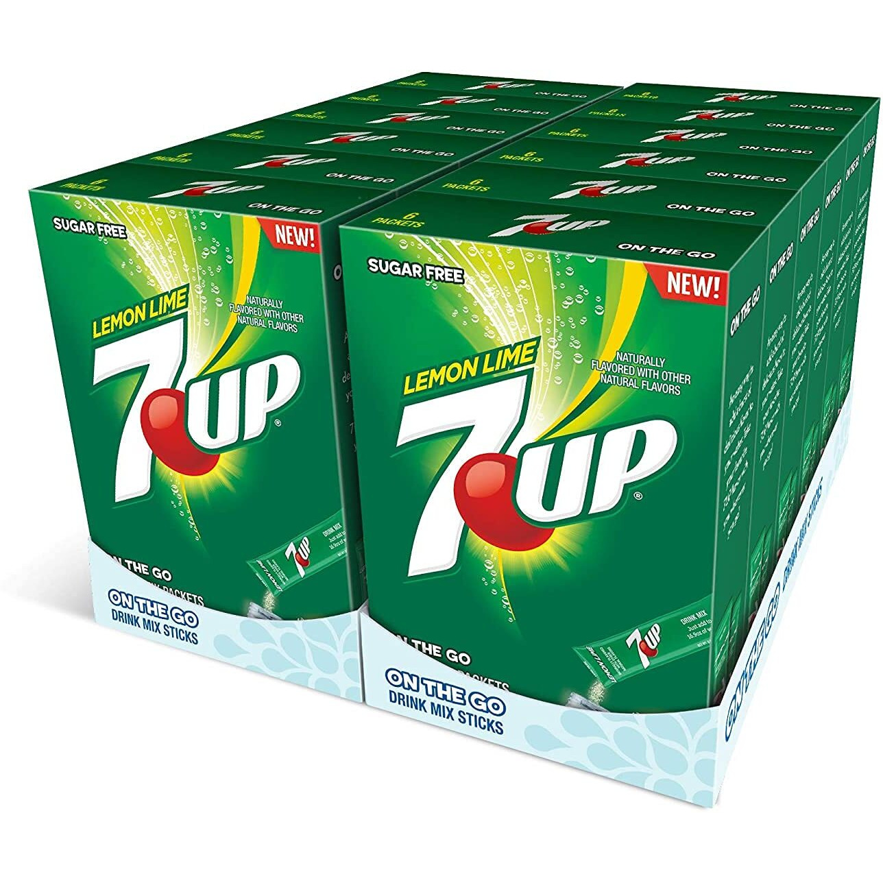 7-Up Powder Drink Mix - Sugar Free & Delicious (Lemon Lime, 72 Sticks)