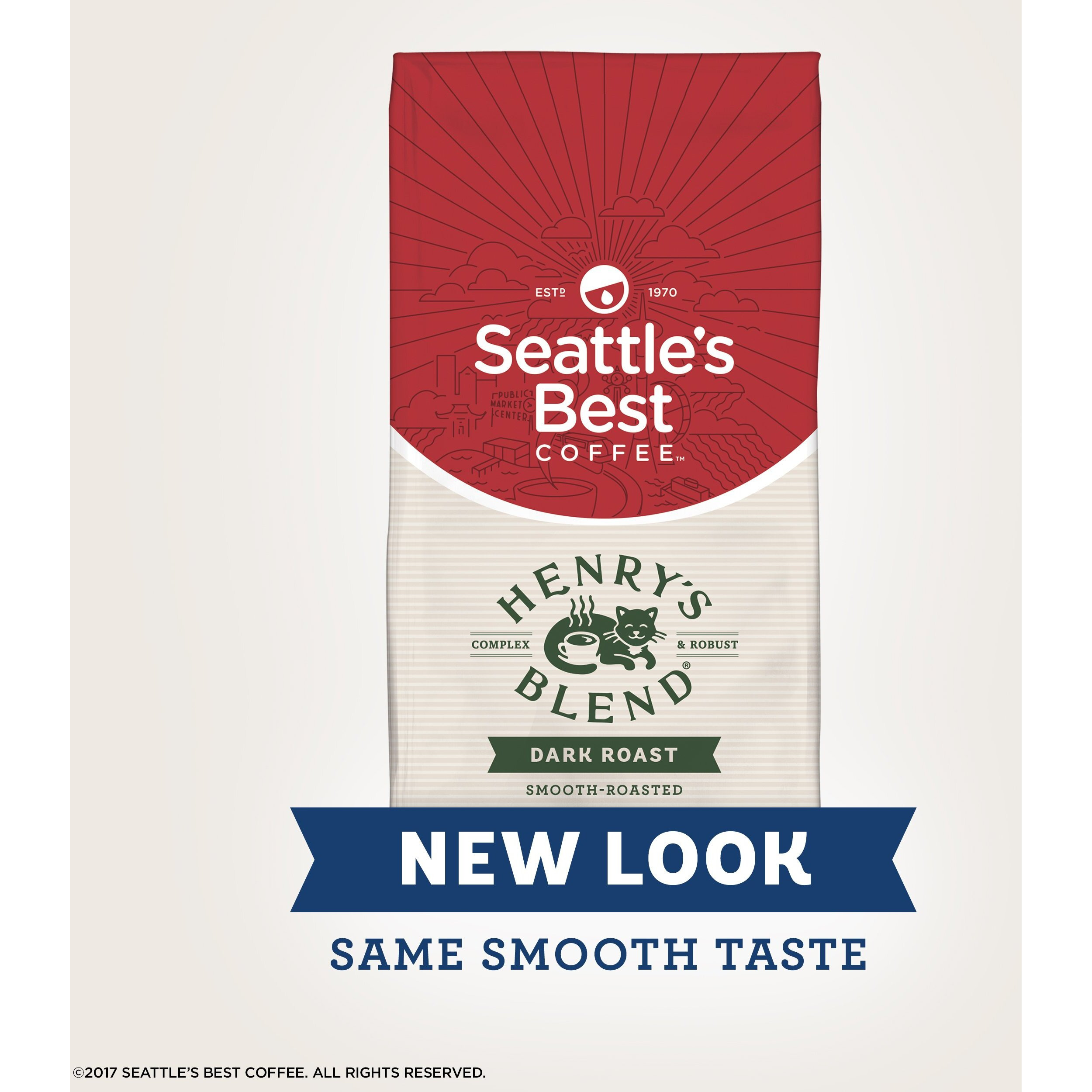 Seattle's Best Coffee Henry's Blend Dark Roast Ground, 12 Oz (Pack Of 2) 24 Ounces Total