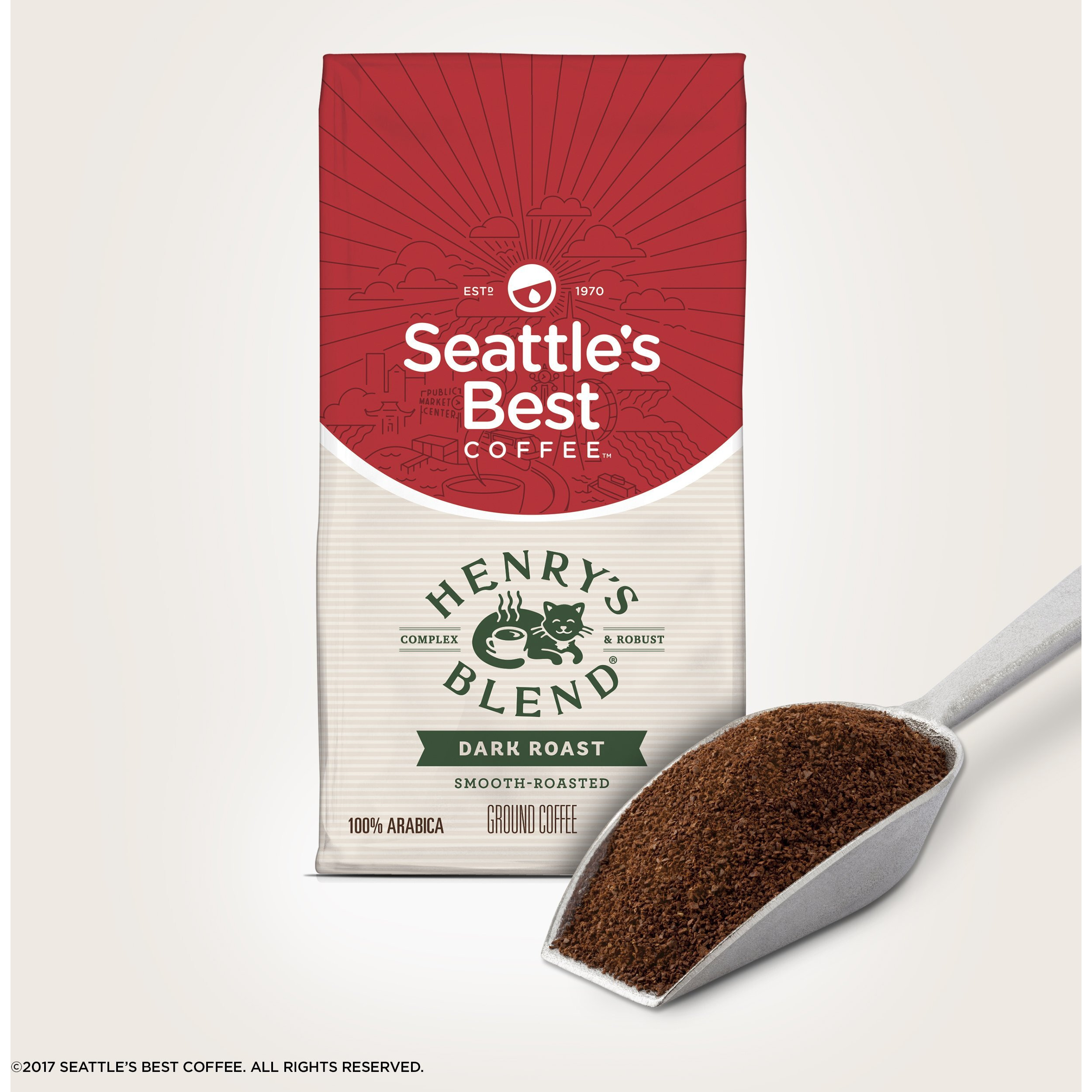 Seattle's Best Coffee Henry's Blend Dark Roast Ground, 12 Oz (Pack Of 2) 24 Ounces Total