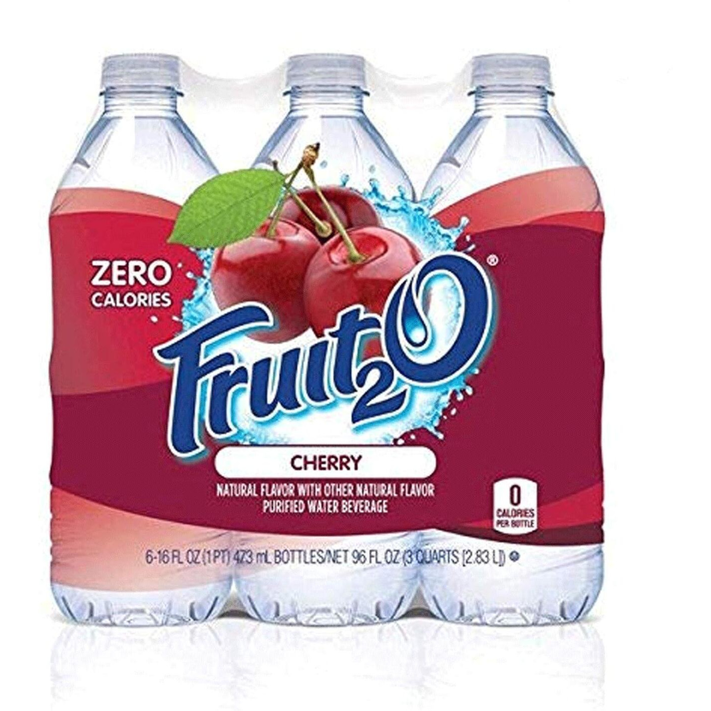 Fruit2O Zero Calorie Flavored Water, Cherry, 6 Count (Pack Of 4)