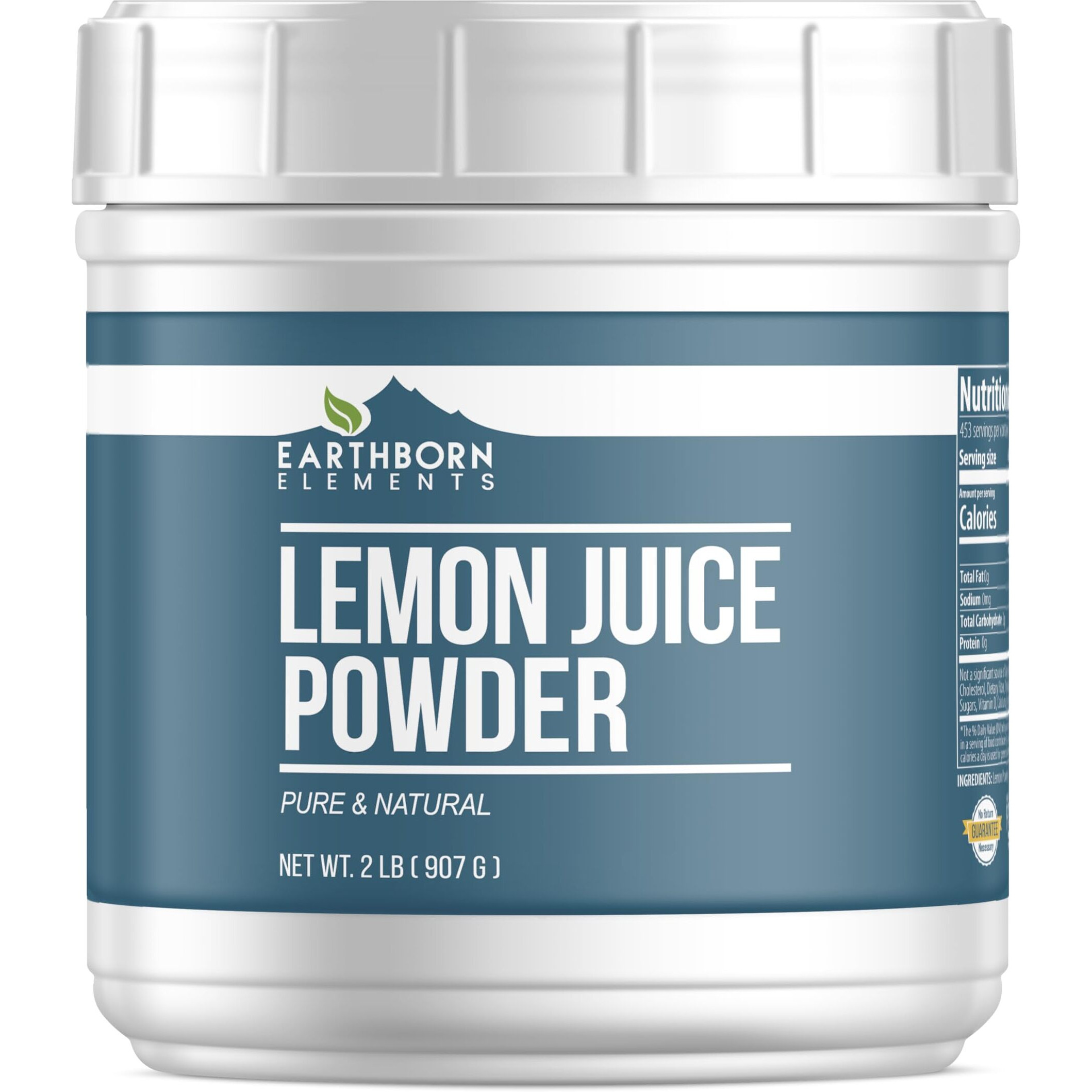 Earthborn Elements Lemon Juice Powder 2 Lb, Pure & Natural, Easy Smoothies Mix-In