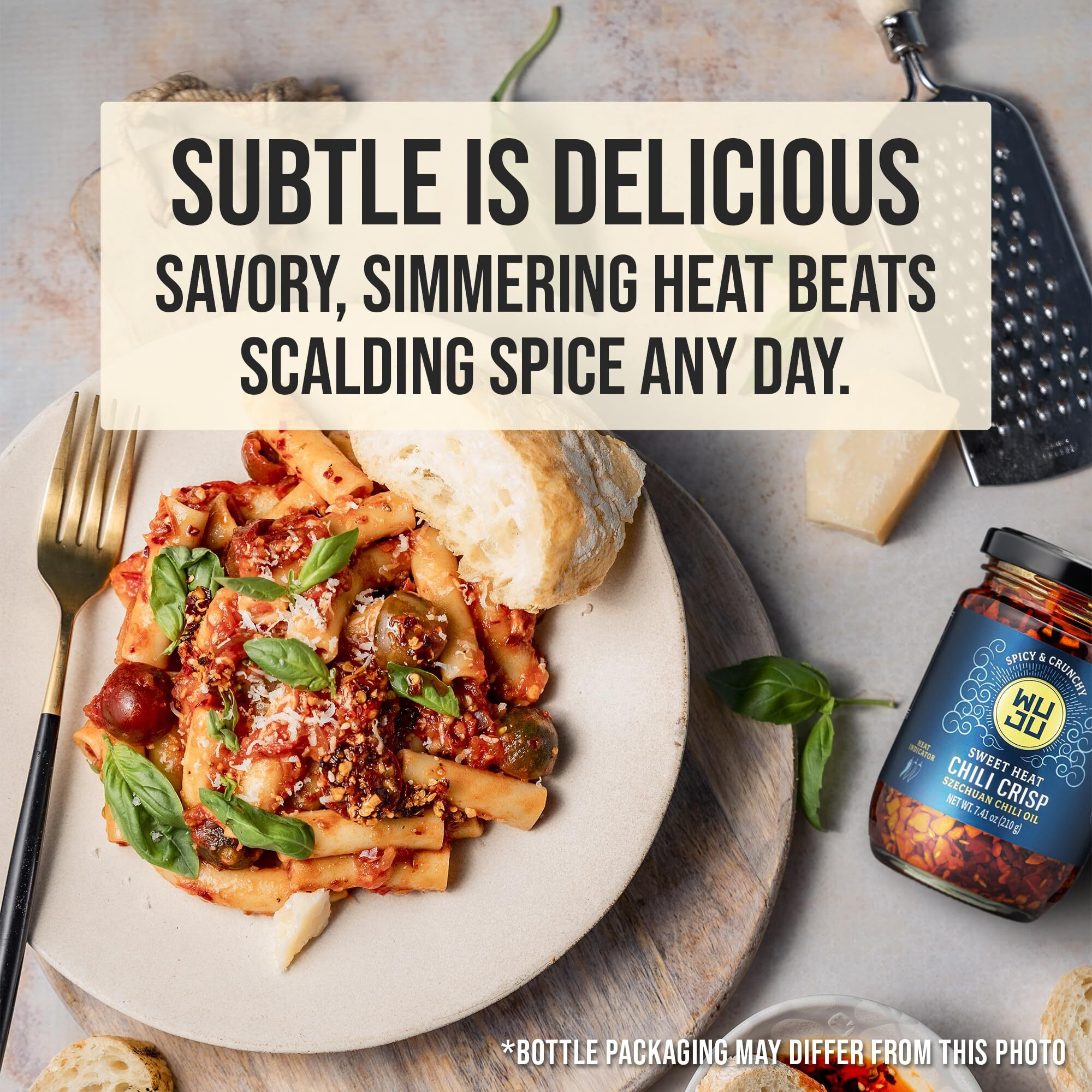 Wuju Sweet Chili Crisp - Crunchy Spicy Peppers, Chilies, Garlic Crisps, Sesame Seed In Szechuan Chili Oil, For Recipes, Toppings - 7.41 Ounce - 1 Pack