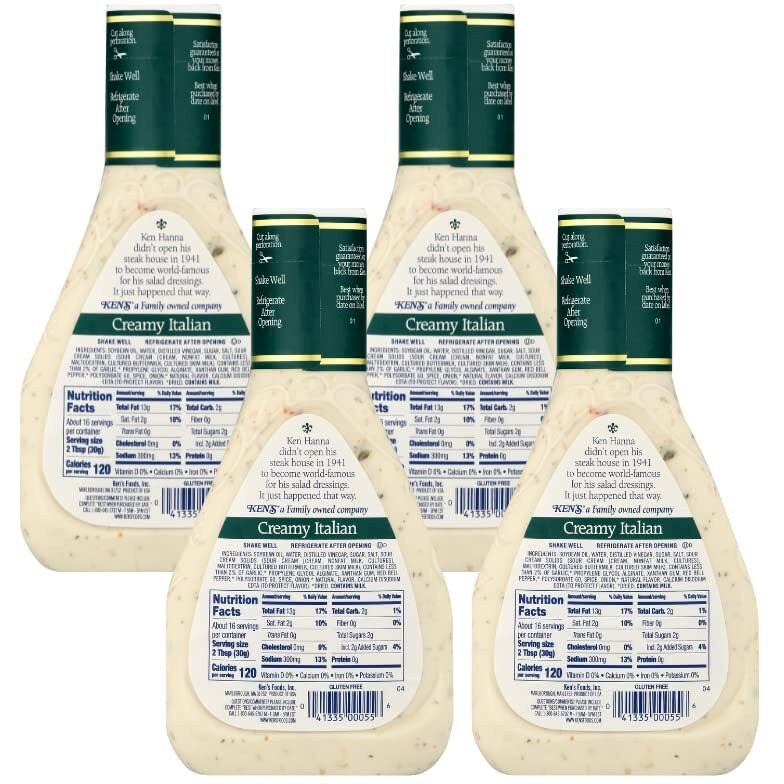 Ken's Steak House Creamy Italian Dressing,16 Fl Oz (Pack Of 4)