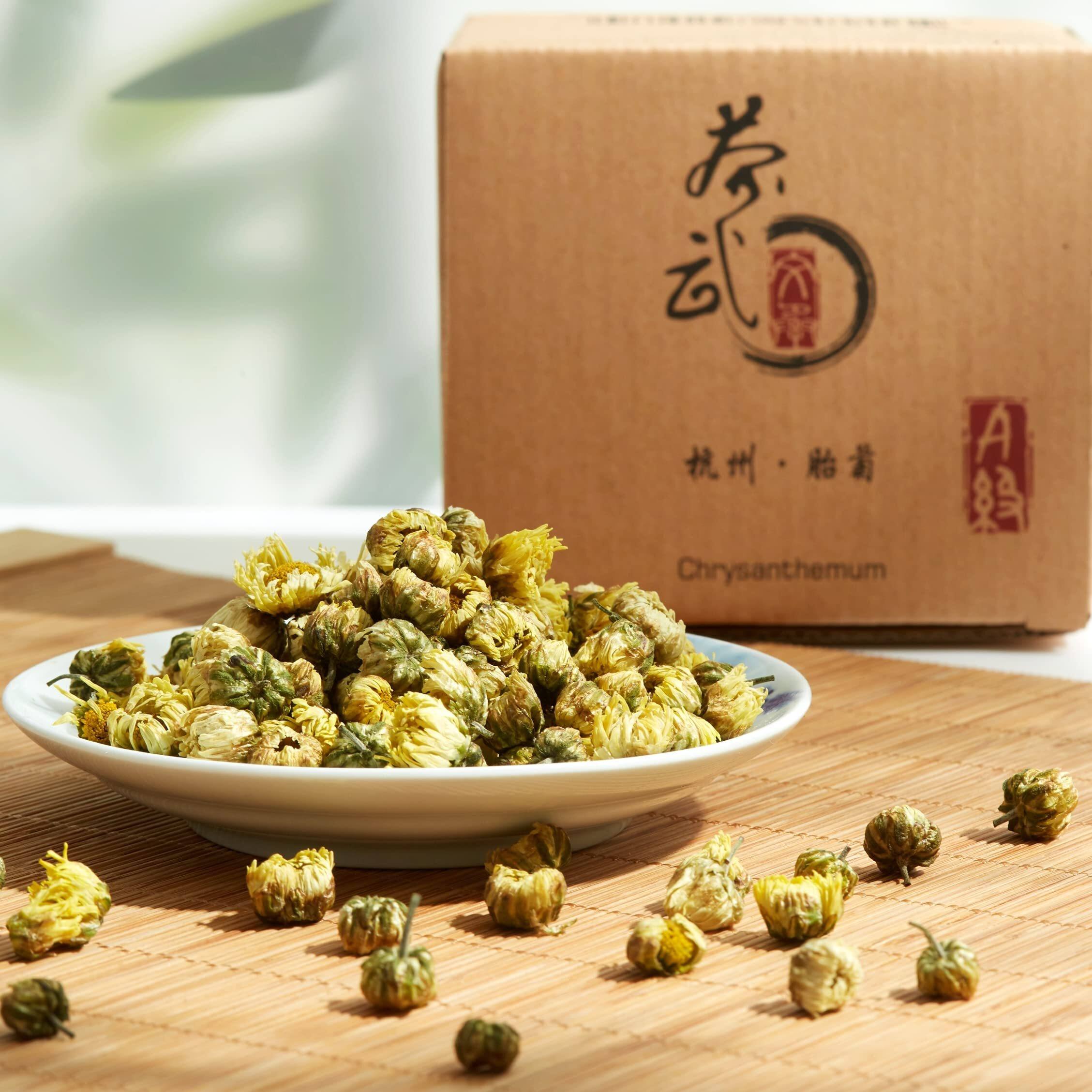 Chawuwarmsun [A] Chrysanthemum Tea,1.75Oz/50G,Hangzhou Tai Ju,White Chrysanthemum Bud,Chinese Flower Tea