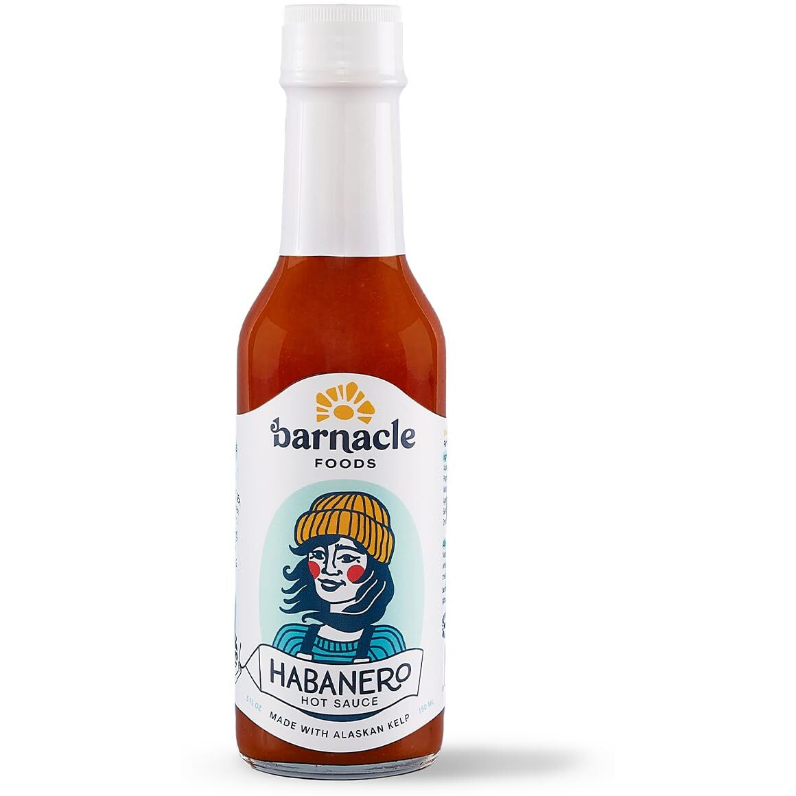 Barnacle Foods Habanero Bull Kelp Hot Sauce - Made In Alaska - Kelp & Peppers, Delicious Savory Flavor & Heat, Packed With Vitamins & Minerals, Great For Dipping & Pouring - 1 Pack