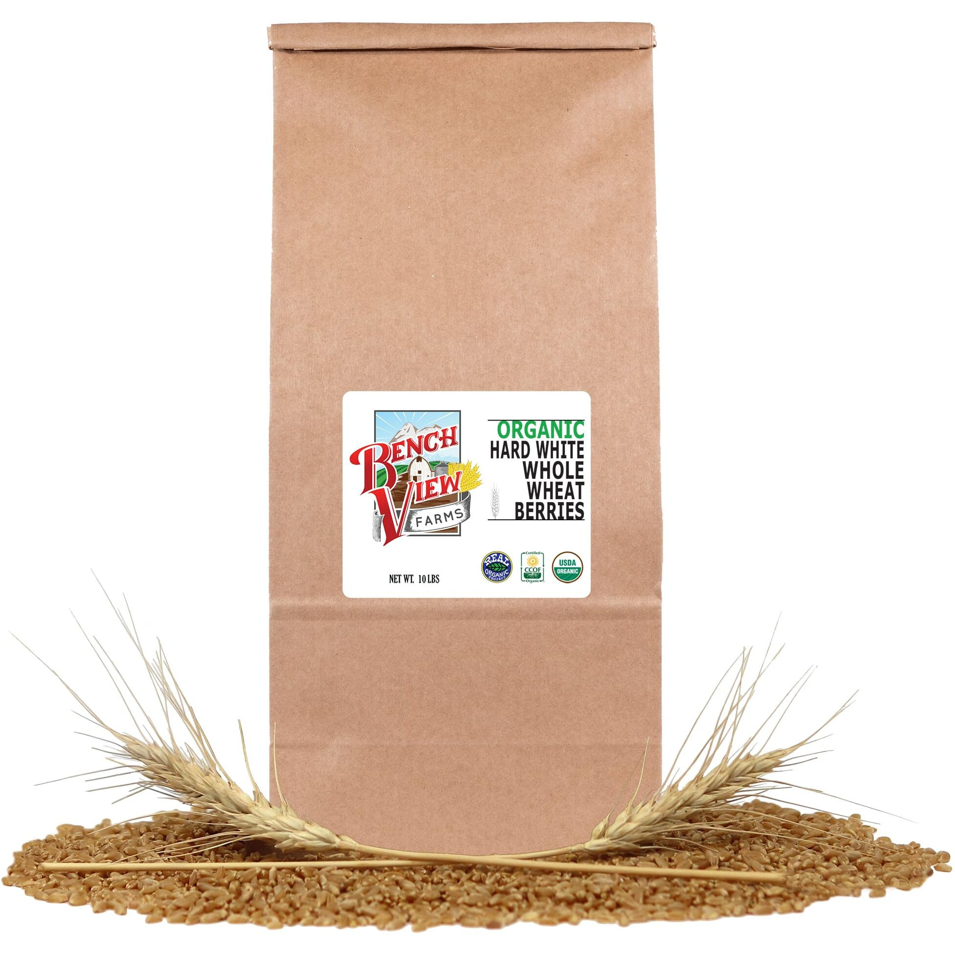 Organic Hard White Wheat Berries - 10Lbs