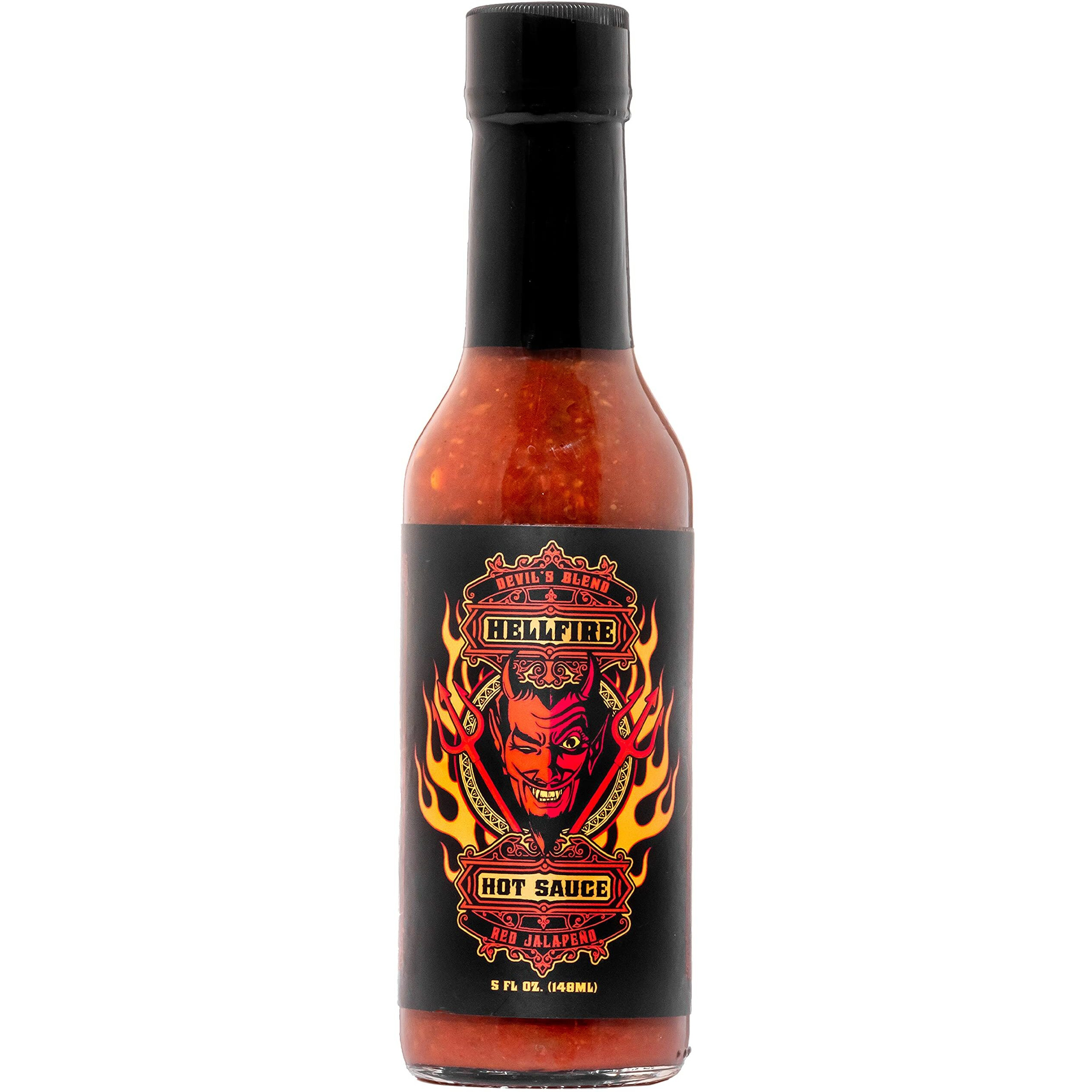 Hellfire Devil's Blend Red Jalapeno Hot Sauce, Award-Winning, Gourmet, Rich And Flavorful Red Sauce, 5 Oz.