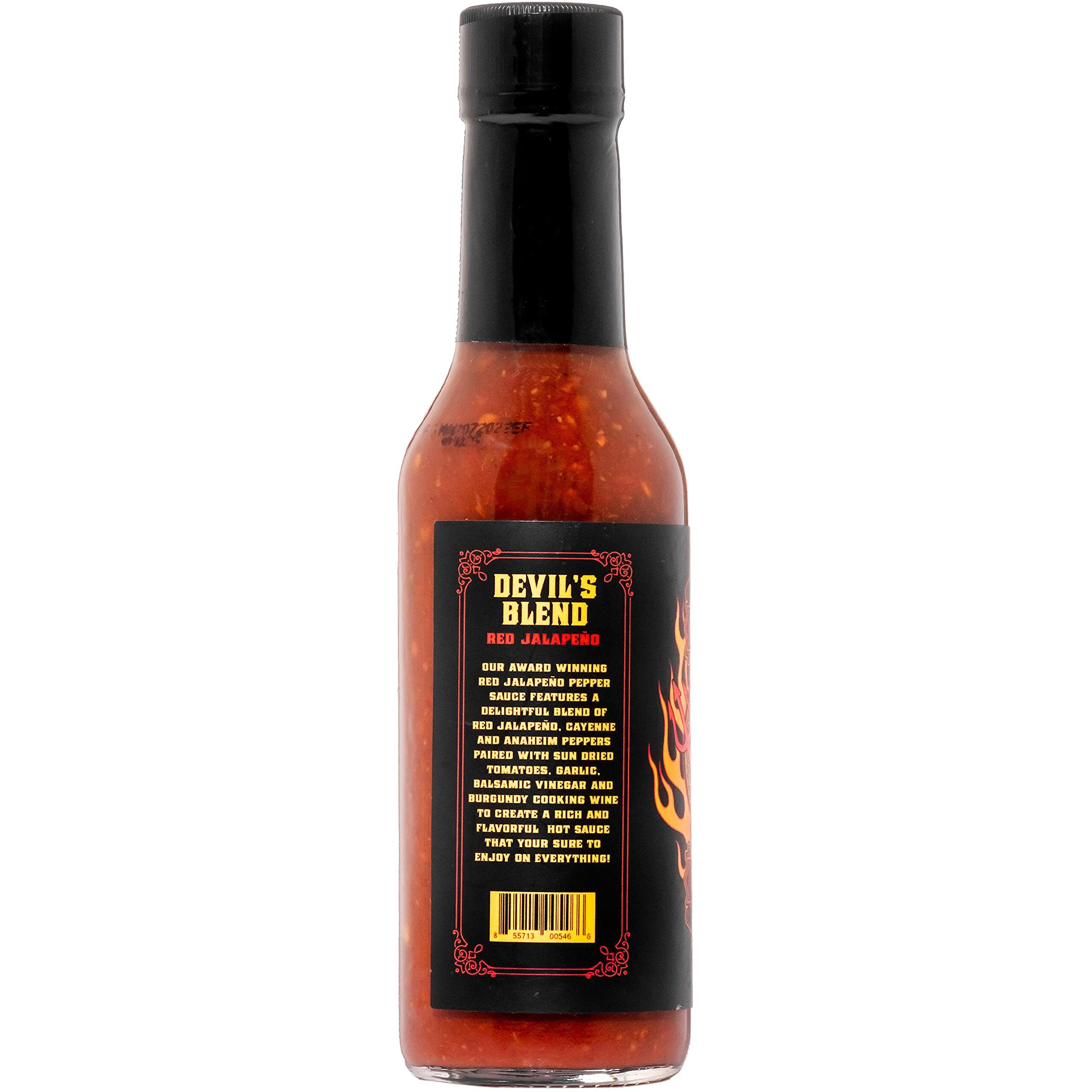 Hellfire Devil's Blend Red Jalapeno Hot Sauce, Award-Winning, Gourmet, Rich And Flavorful Red Sauce, 5 Oz.